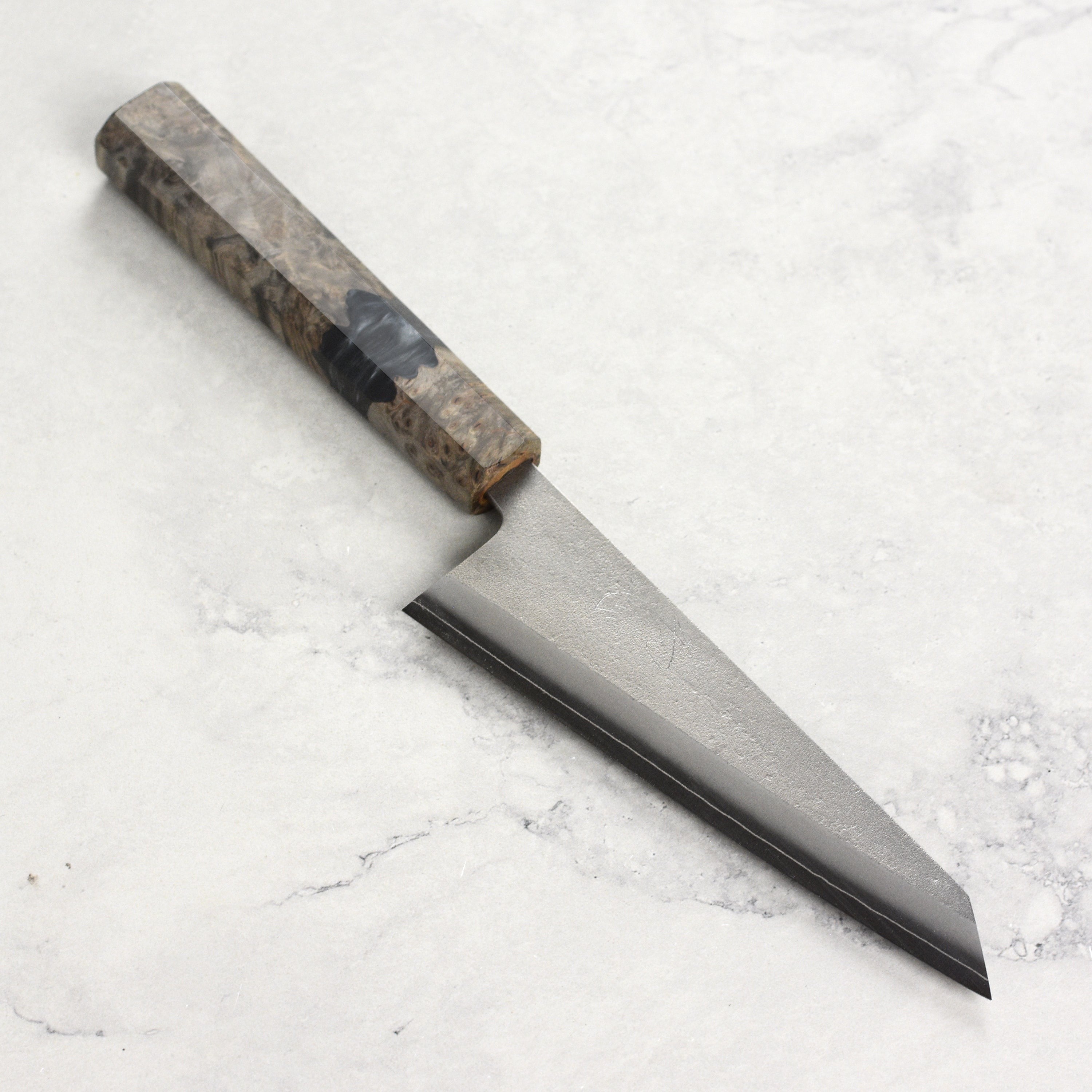 Yoshikane SKD Nashiji Stainless Clad 5.9" Honesuki, Stabilized Birch