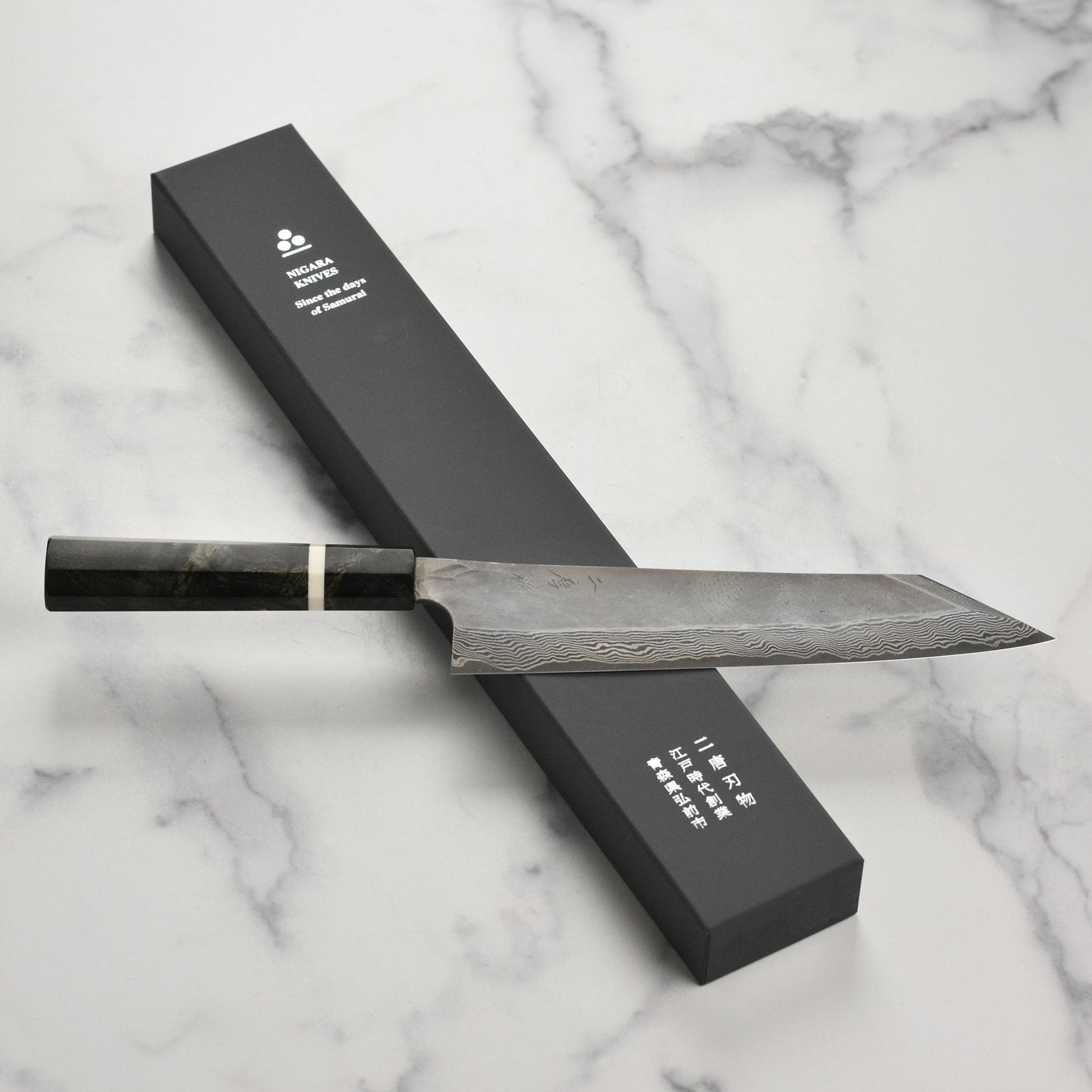 Nigara Ginsan Kurozome Damascus 9.4" Kiritsuke