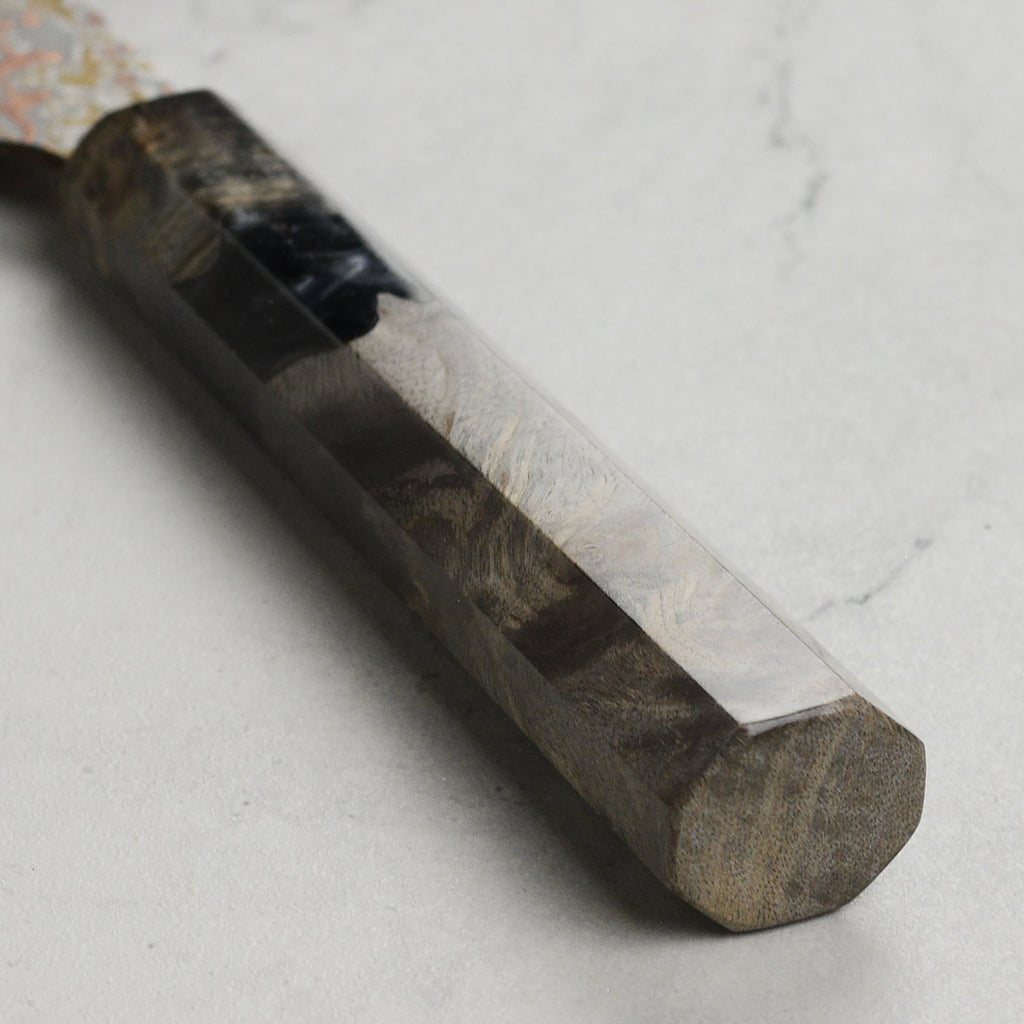Saji Rainbow Damascus Nashiji 5.1" Petty, Stabilized Birch