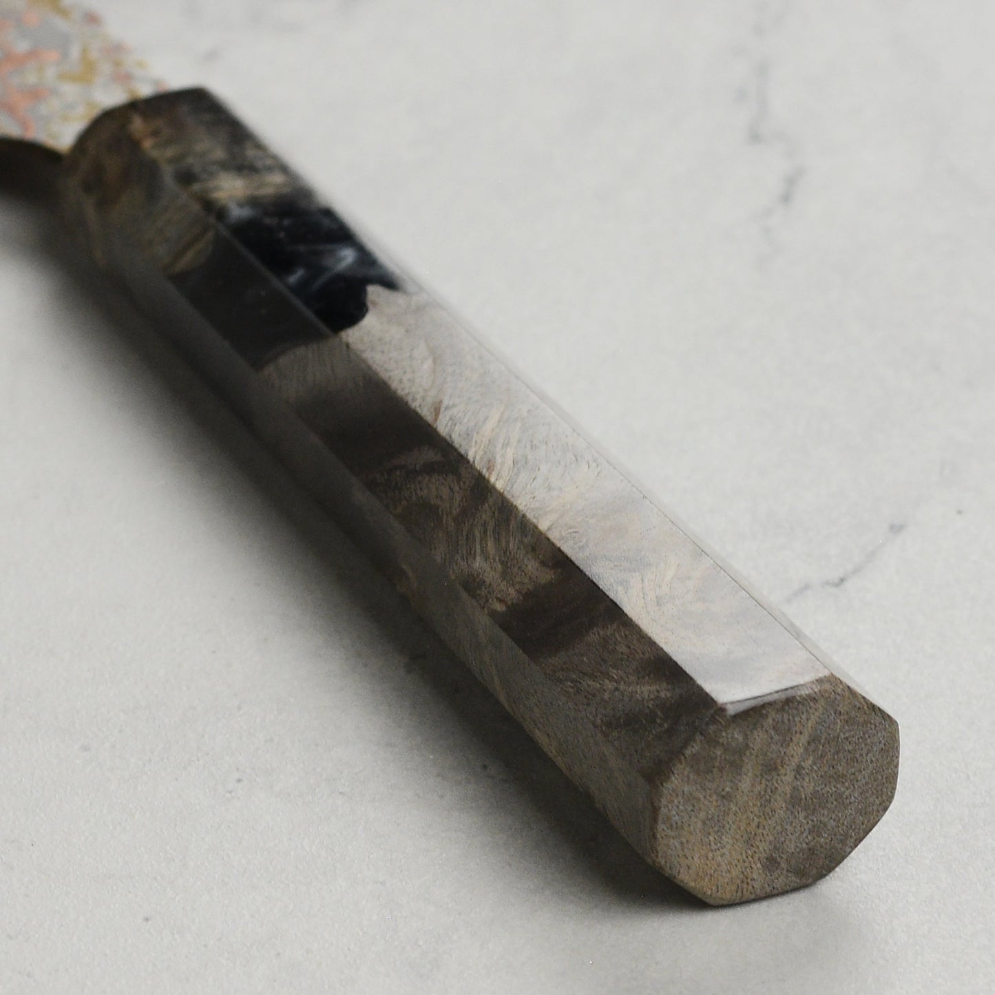 Saji Rainbow Damascus Nashiji 5.1" Petty, Stabilized Birch