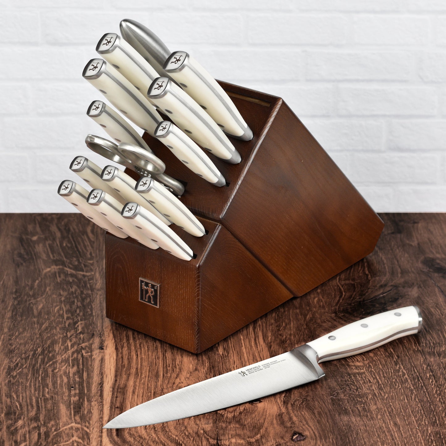 Henckels Forged Accent 16 Piece Off-White Knife Block Set