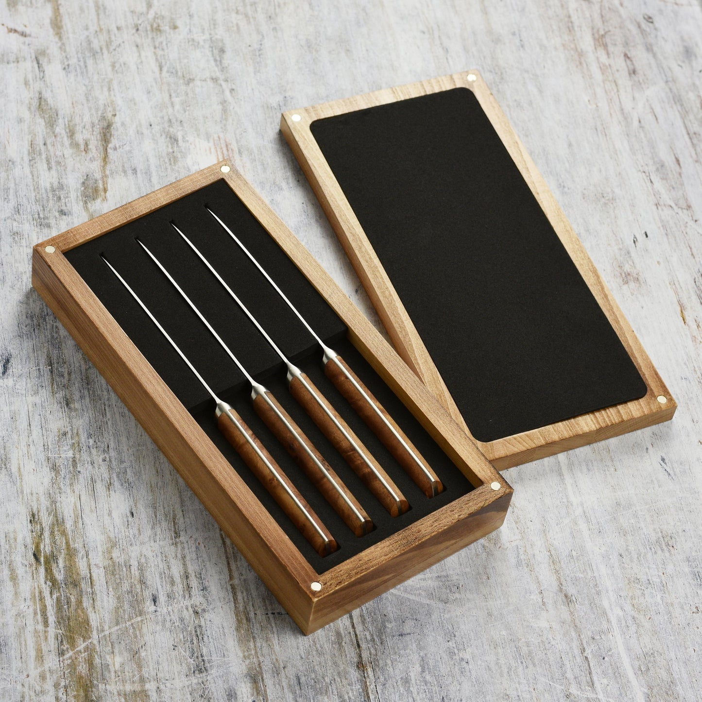 Enso Modern 4 Piece Steak Knife Set, Birchwood
