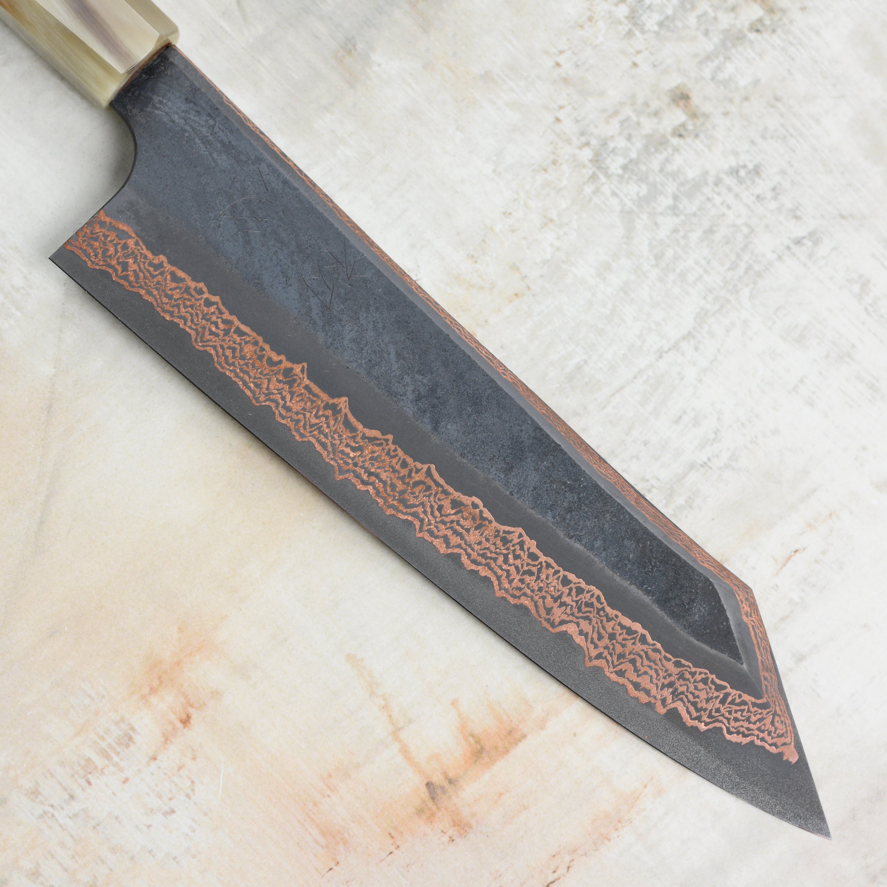 Hatsukokoro Yorokobi SLD Kurouchi Copper Damascus 8.25" Kiritsuke