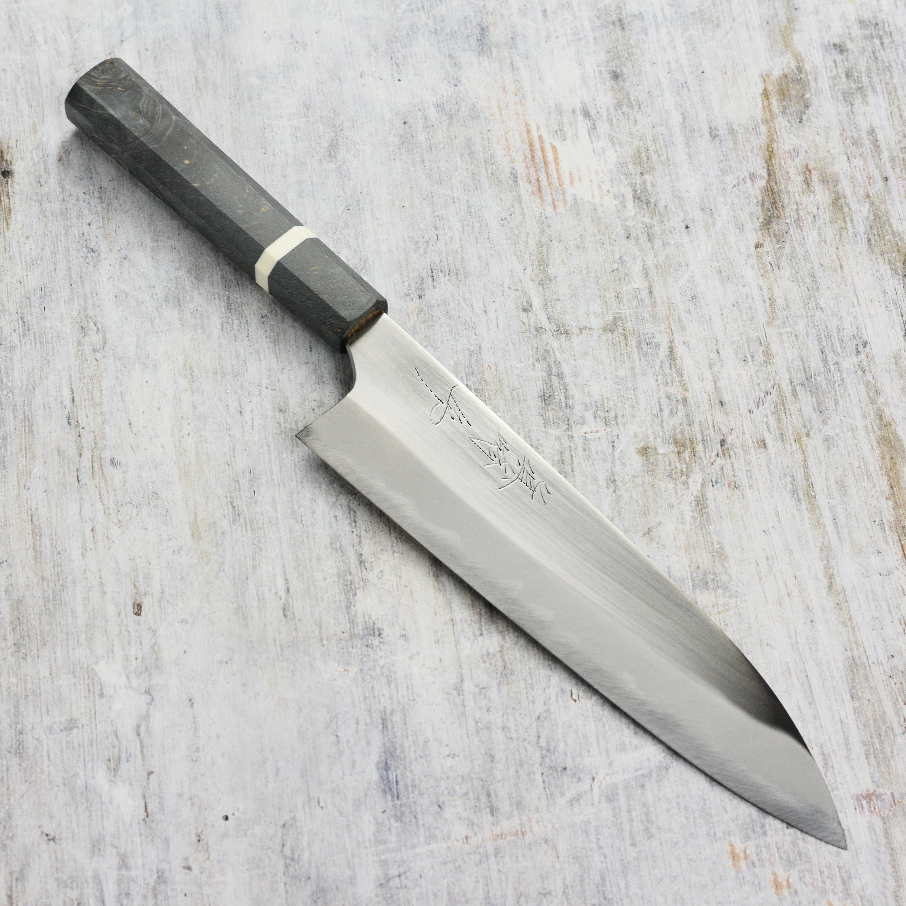 Mazaki Hon-Sanmai Shirogami #2 Migaki 8.25" Gyuto