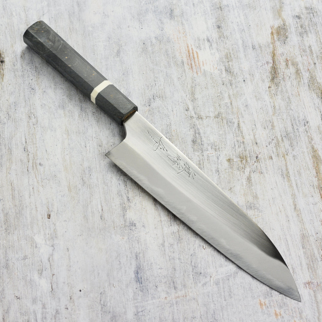 Mazaki Hon-Sanmai Shirogami #2 Migaki 8.25" Gyuto