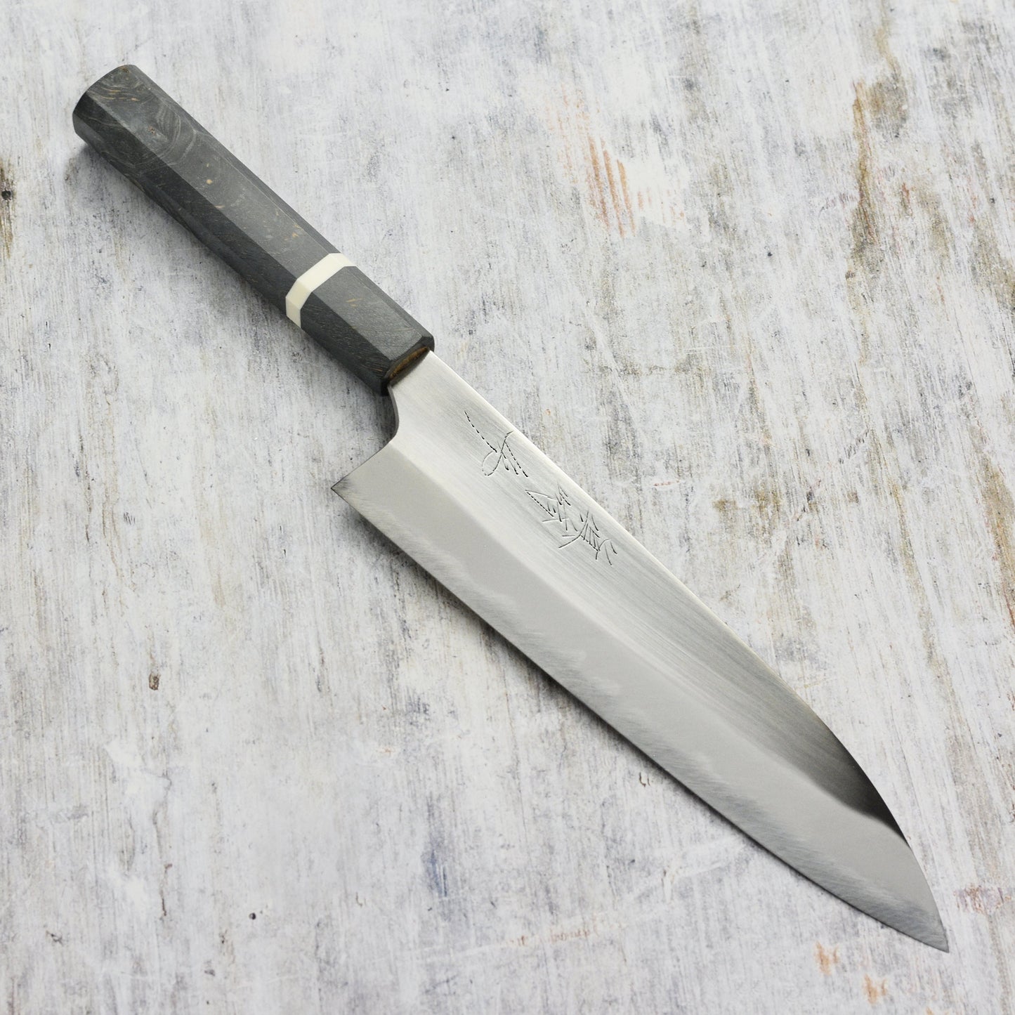 Mazaki Hon-Sanmai Shirogami #2 Migaki 8.25" Gyuto