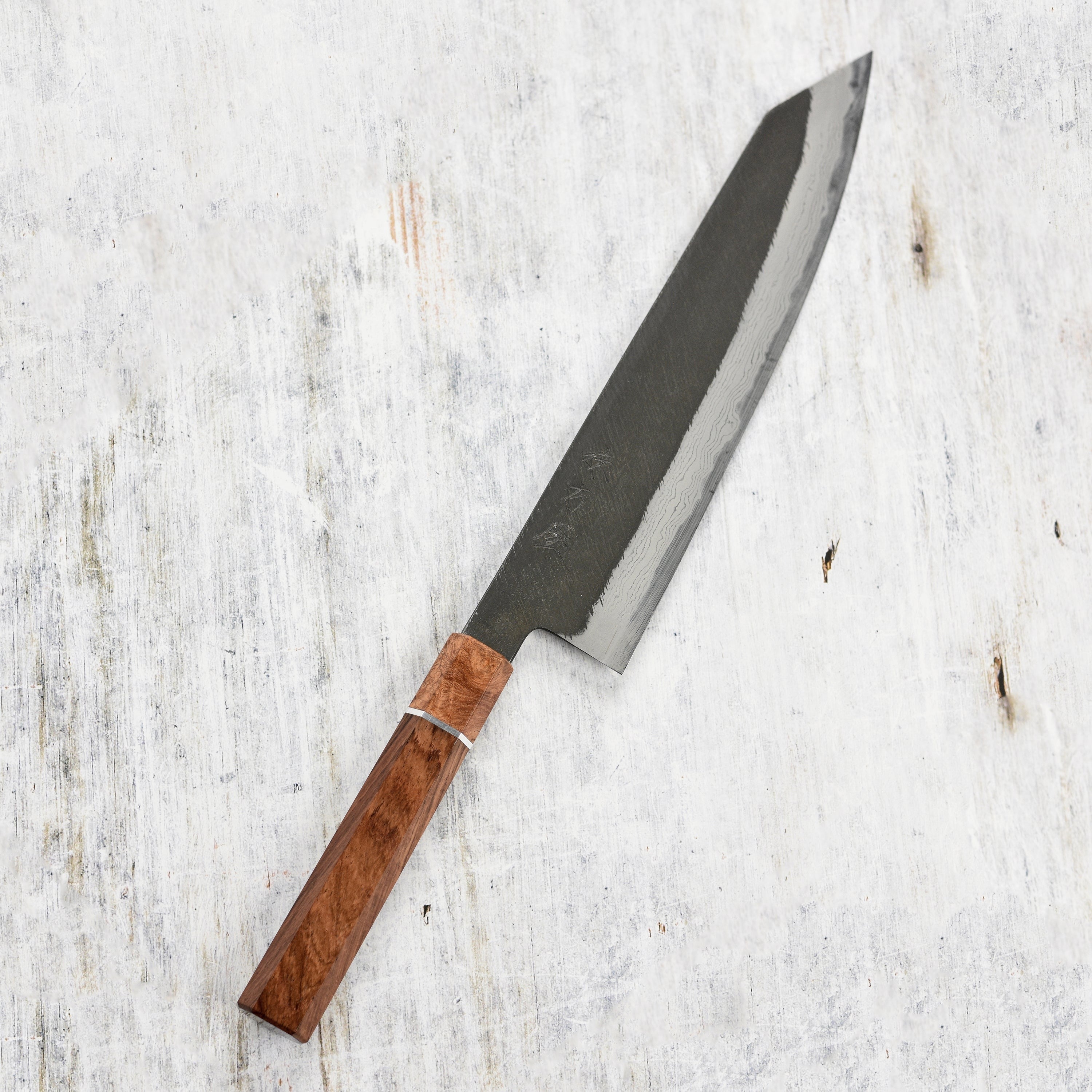 Hinoura Shirogami #2 Matsuba Damascus 9.4" Kiritsuke Gyuto