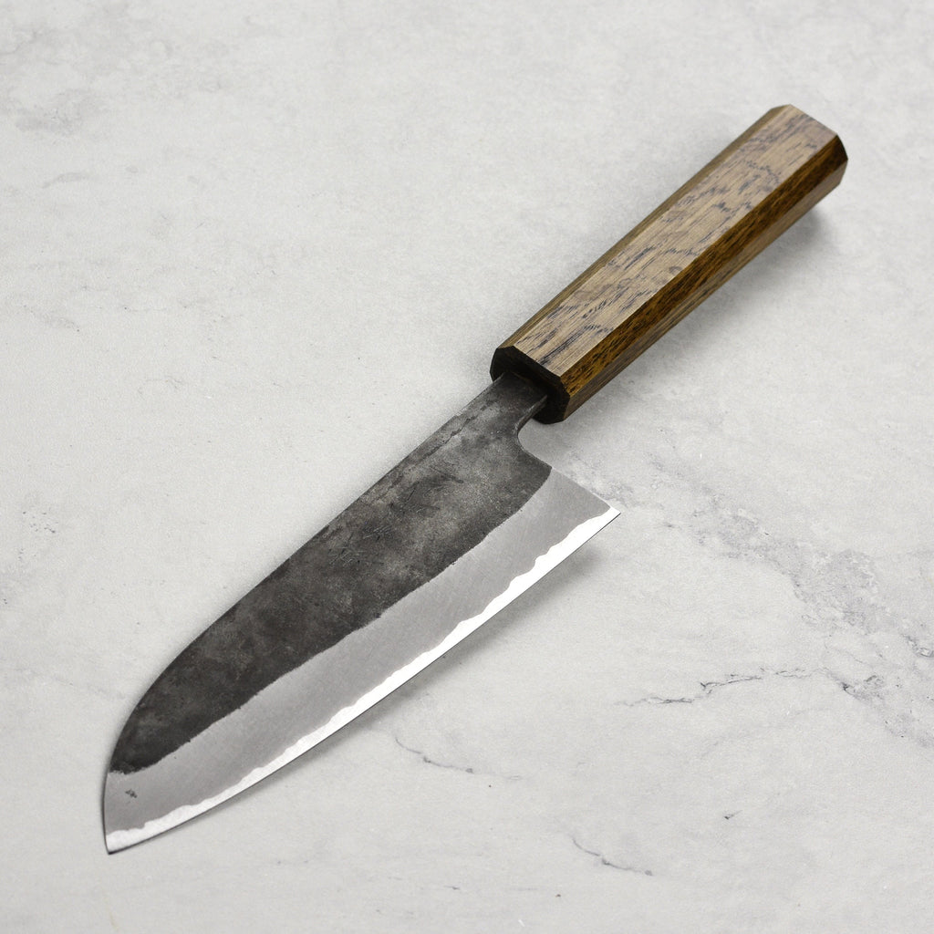 Shiro Kamo Aogami Super Kurouchi Stainless Clad 6.5" Santoku