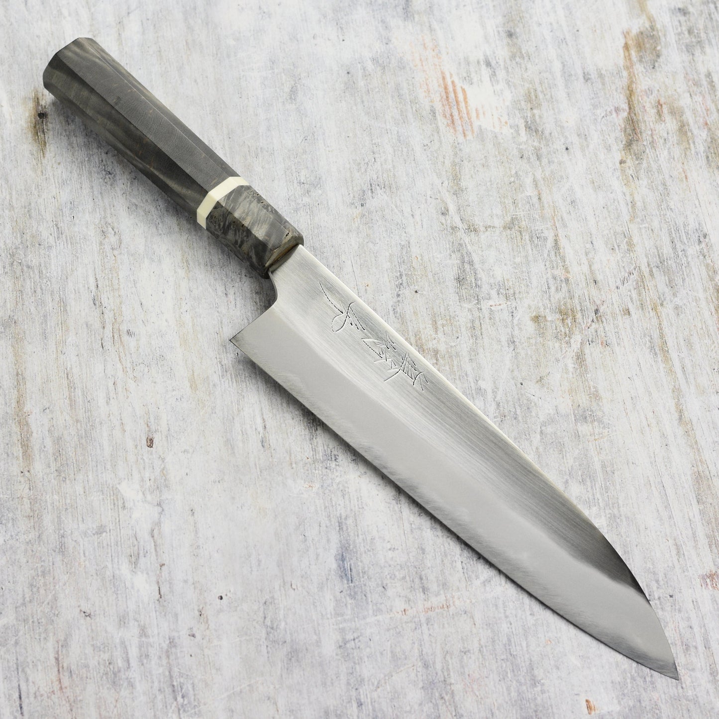 Mazaki Hon-Sanmai Shirogami #2 Migaki 9" Gyuto