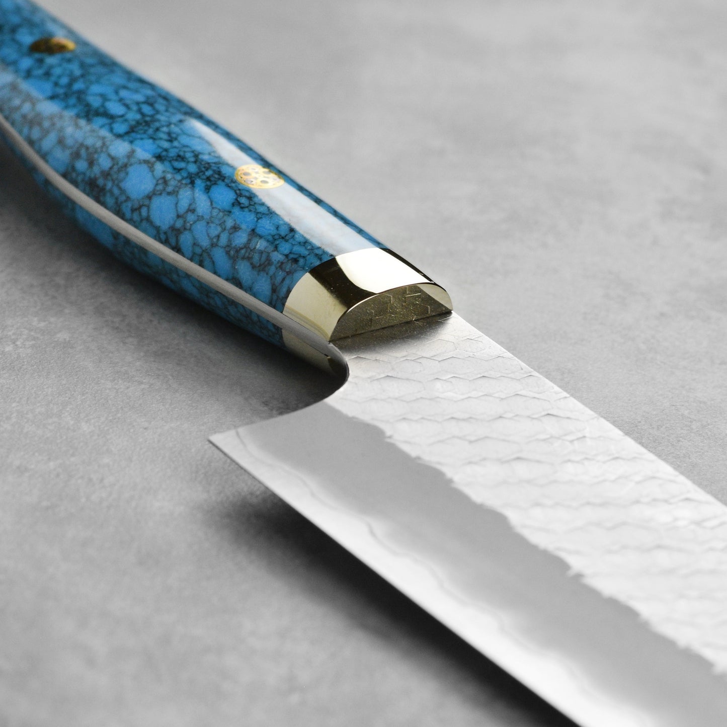 Nigara SG2 Migaki Tsuchime 9.4" Gyuto, Blue Turquoise