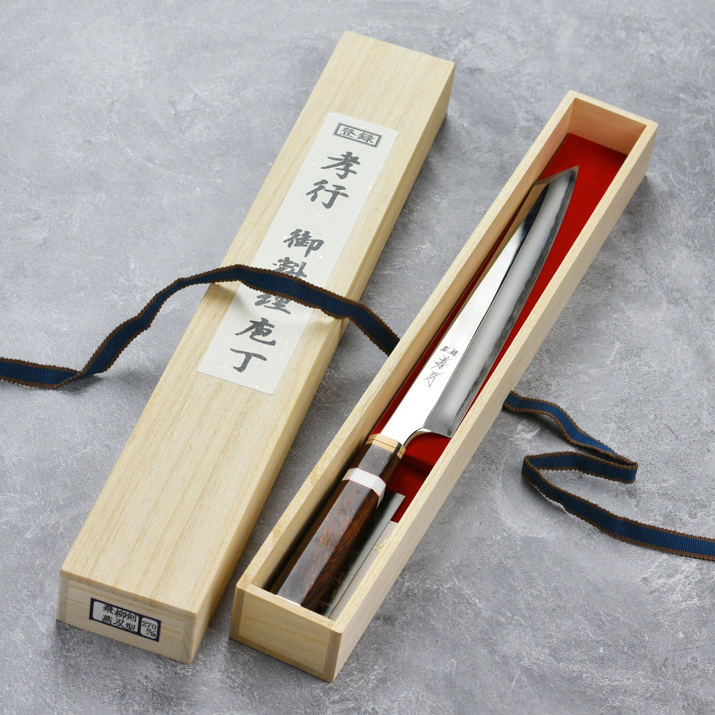 Takayuki Shiden Ginsan Single-Bevel 10.6" Kengata Yanagiba