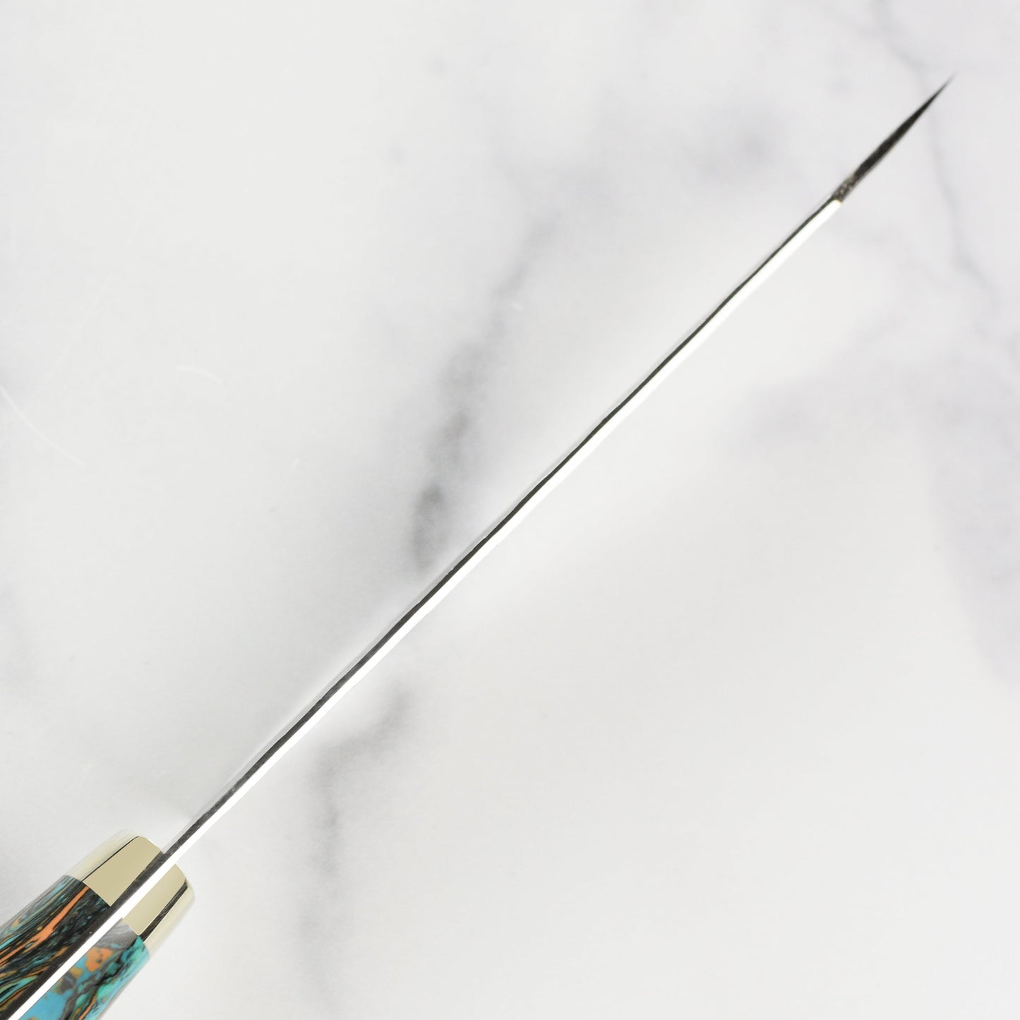 Nigara SG2 Migaki Tsuchime 5.9" Kiritsuke Petty, Marbled Turquoise