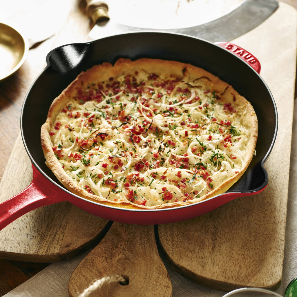 Staub 11" Cherry Red Cast Iron Deep Traditional Skillet