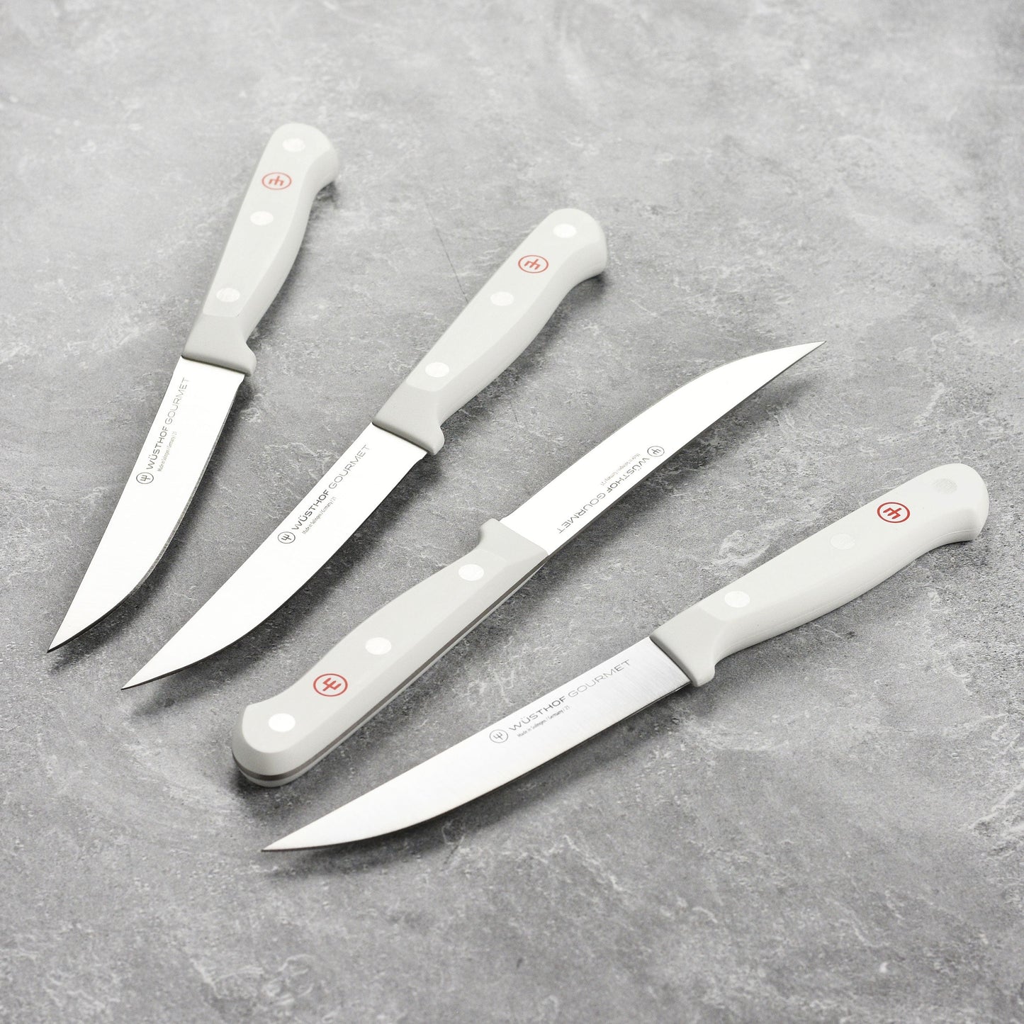 Wusthof Gourmet 12 Piece Knife Block Set, White Handles