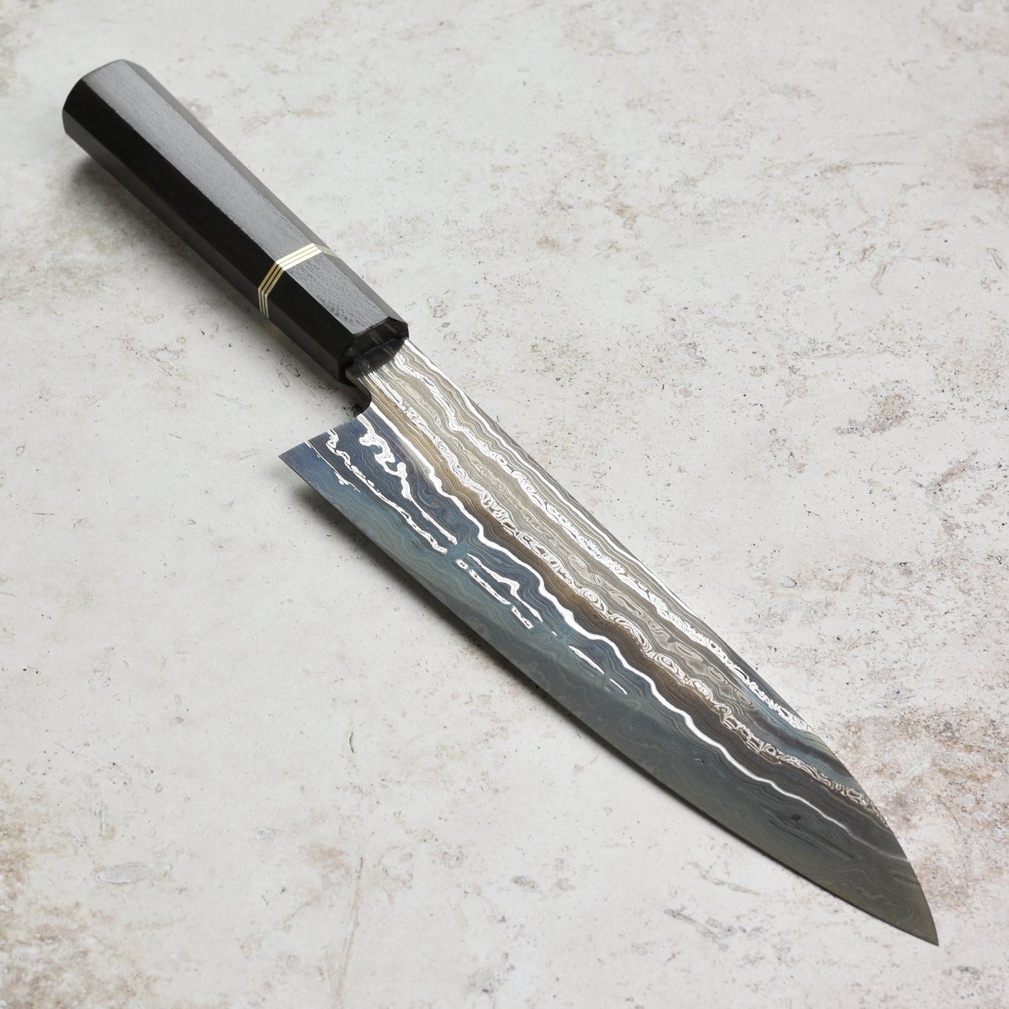 Shoichi Hashimoto Tatsuse Aogami #2 + Shirogami #2 Coreless Damascus 9.4" Gyuto