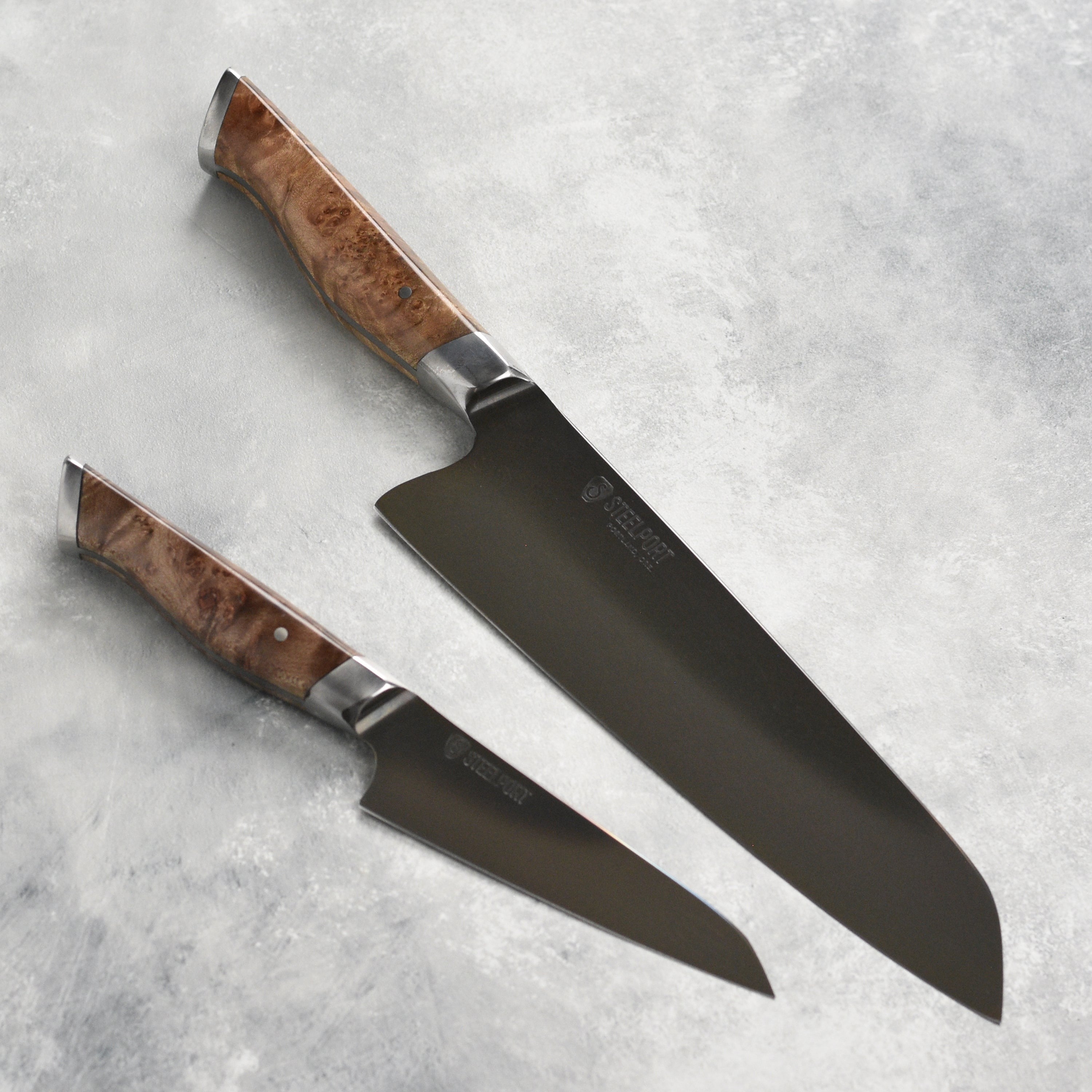Steelport Carbon Steel 2 Piece Starter Knife Set with Oregon Maple Magnetic Sheaths