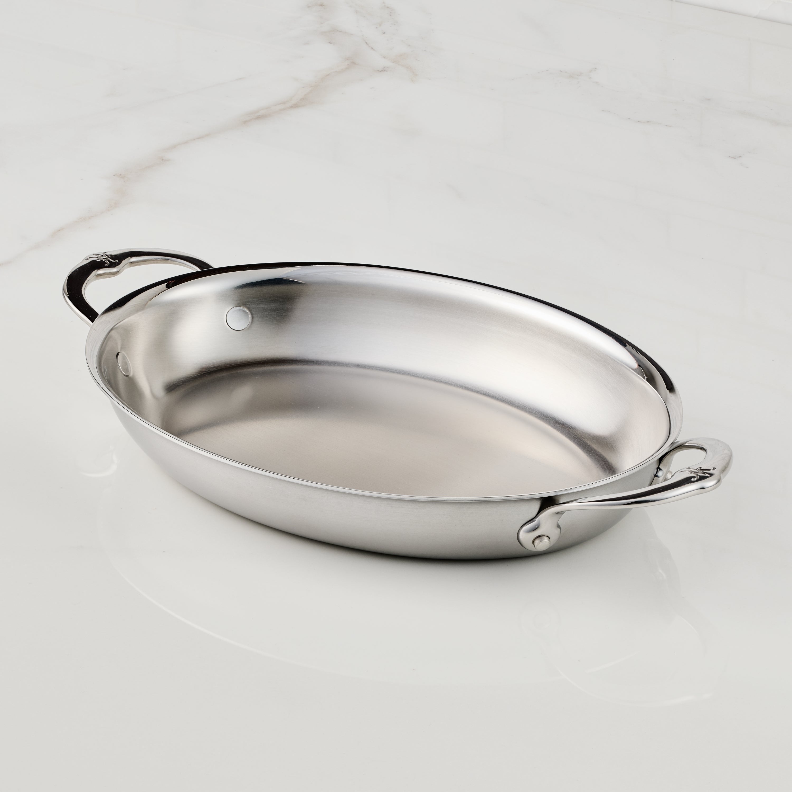 Hestan Tri-Ply Oval Au Gratin, 12.5" x 9"