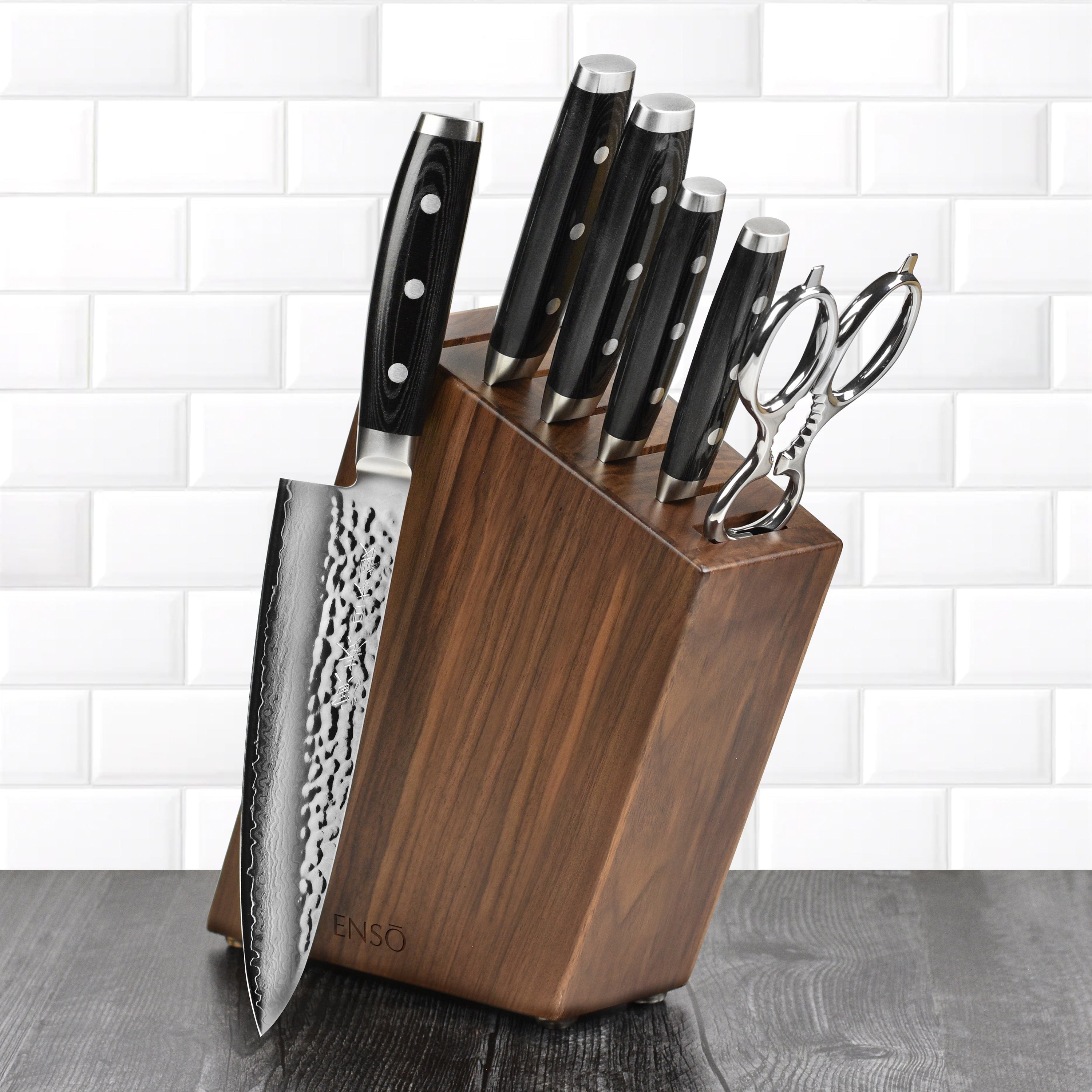 Enso HD 7 Piece Walnut Knife Block Set