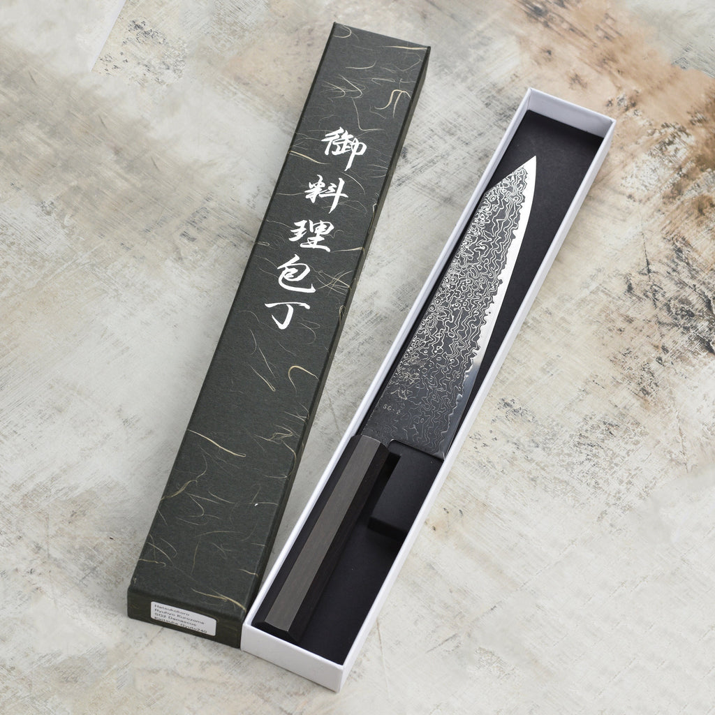 Hatsukokoro Ryuhyo SG2 Kurozome Damascus 9.4" Kiritsuke Gyuto