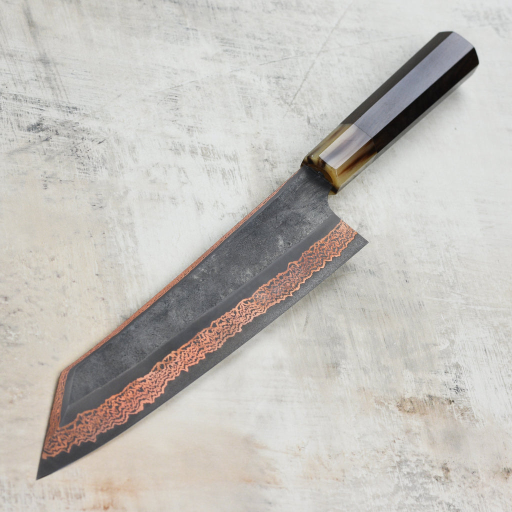 Hatsukokoro Yorokobi SLD Kurouchi Copper Damascus 9.4" Kiritsuke