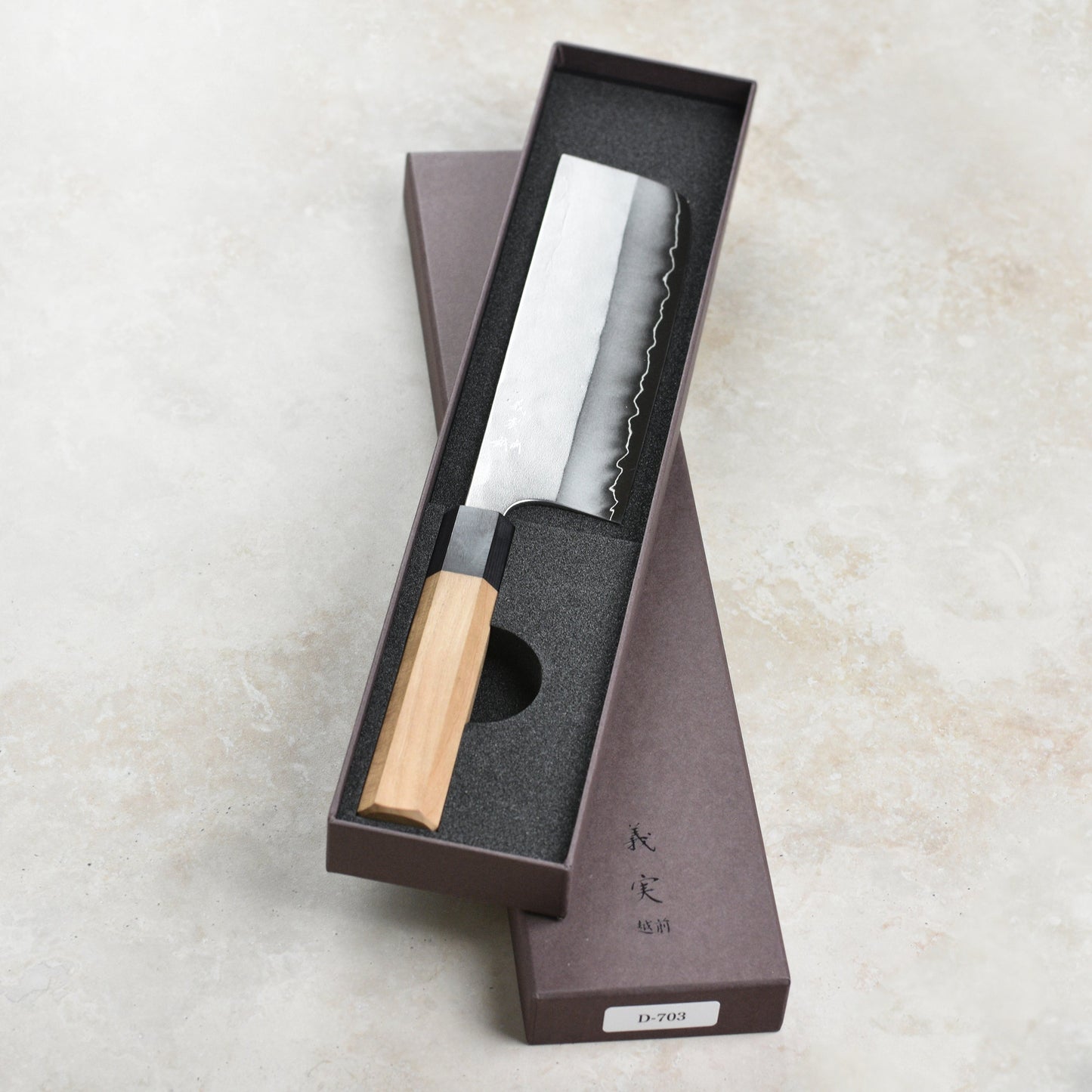 Yoshimi Kato Ginsan Nashiji Stainless Clad 6.5" Nakiri
