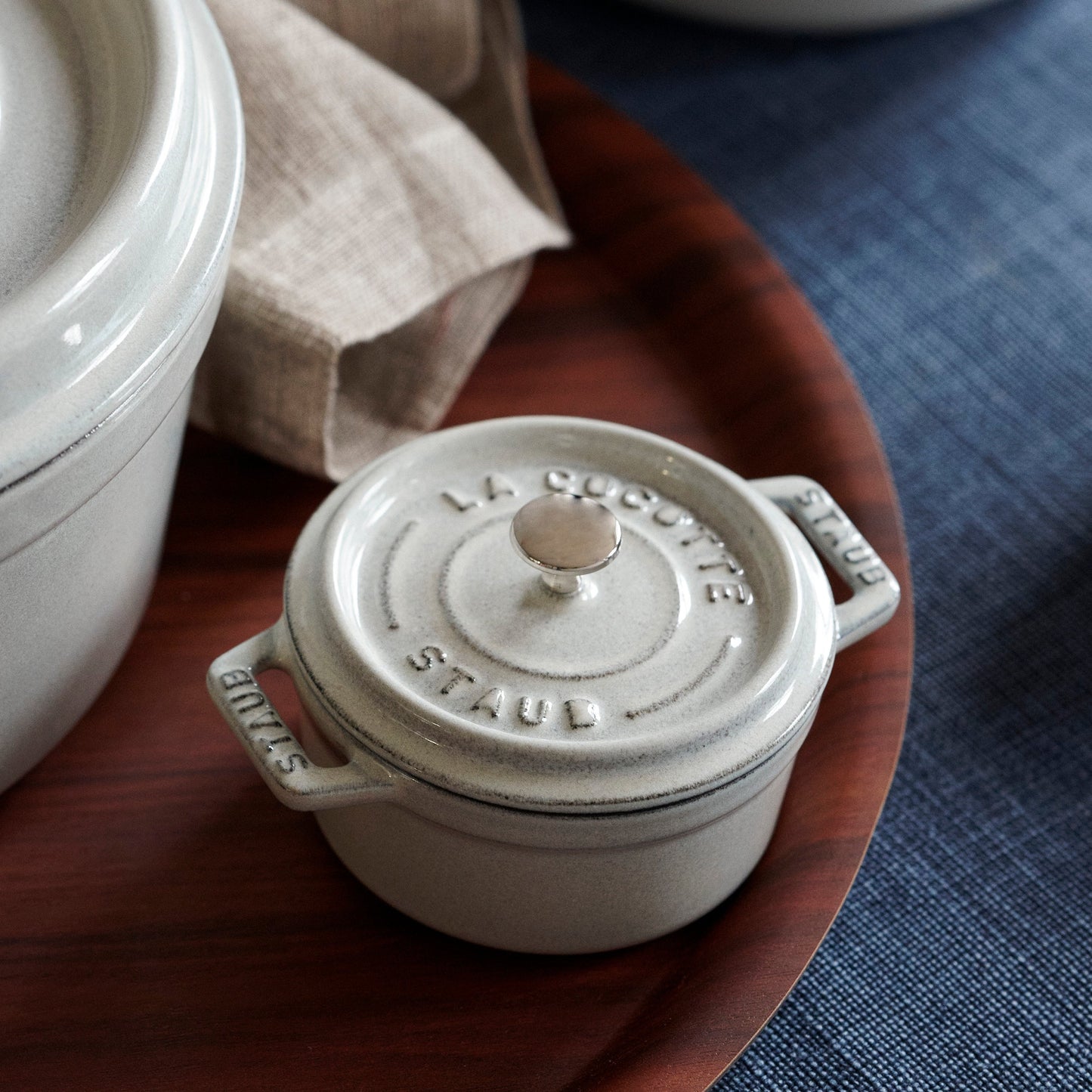 Staub 0.25-quart White Truffle Mini Round Dutch Oven