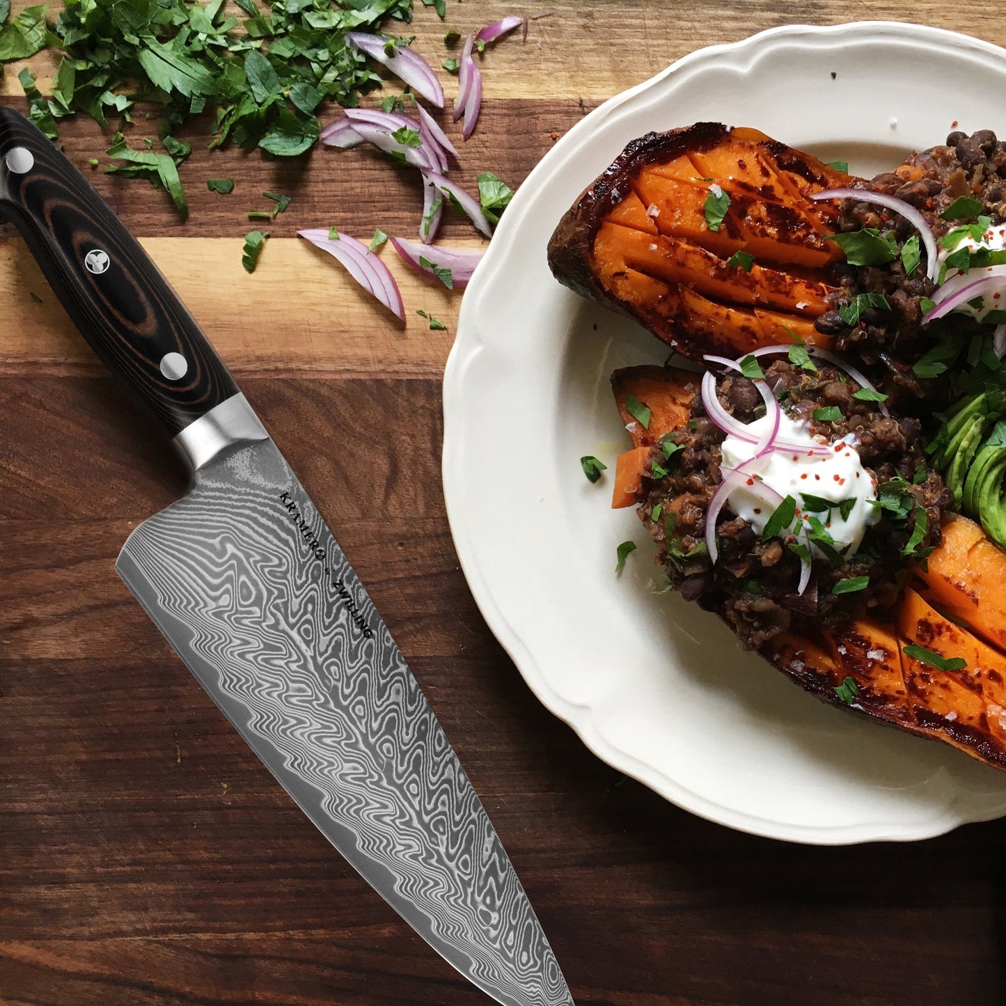 Kramer Stainless Damascus 8" Chef's Knife