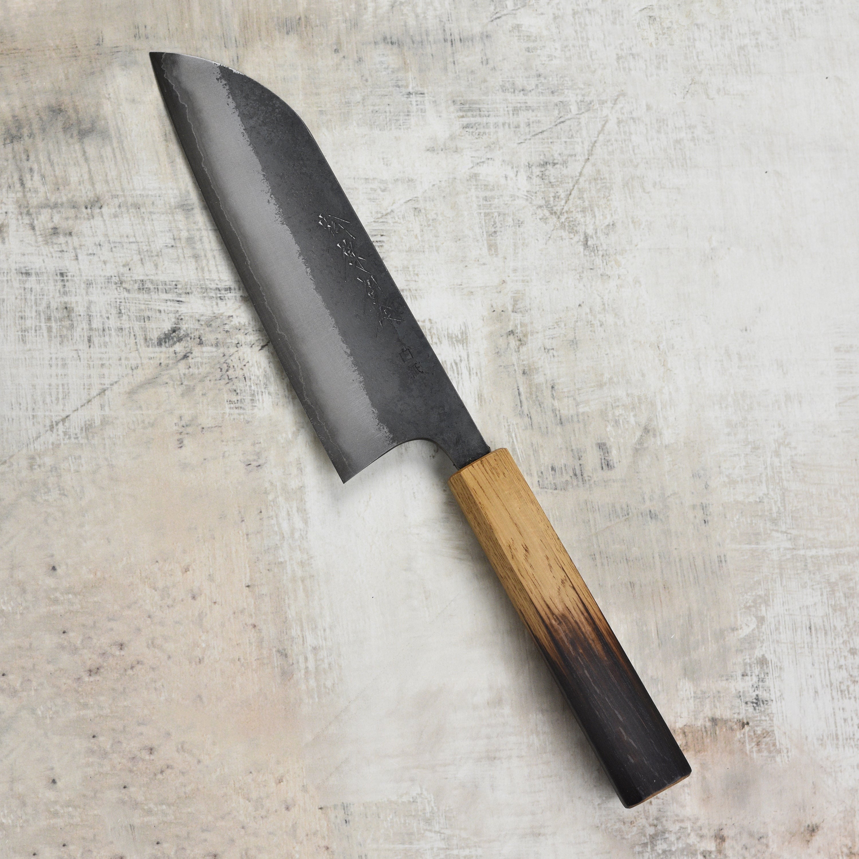 Matsubara Shirogami #1 Kurouchi Stainless Clad 6.5" Santoku