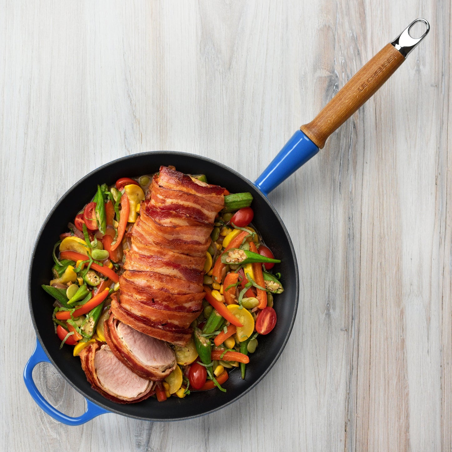 Le Creuset Cast Iron 10.25" Marseille Fry Pan with Wood Handle