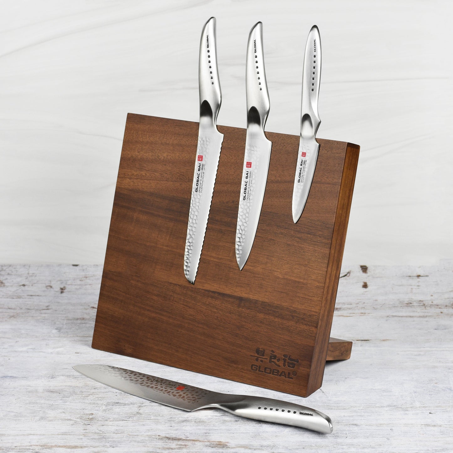 Global Sai 5 Piece Magnetic Knife Block Set
