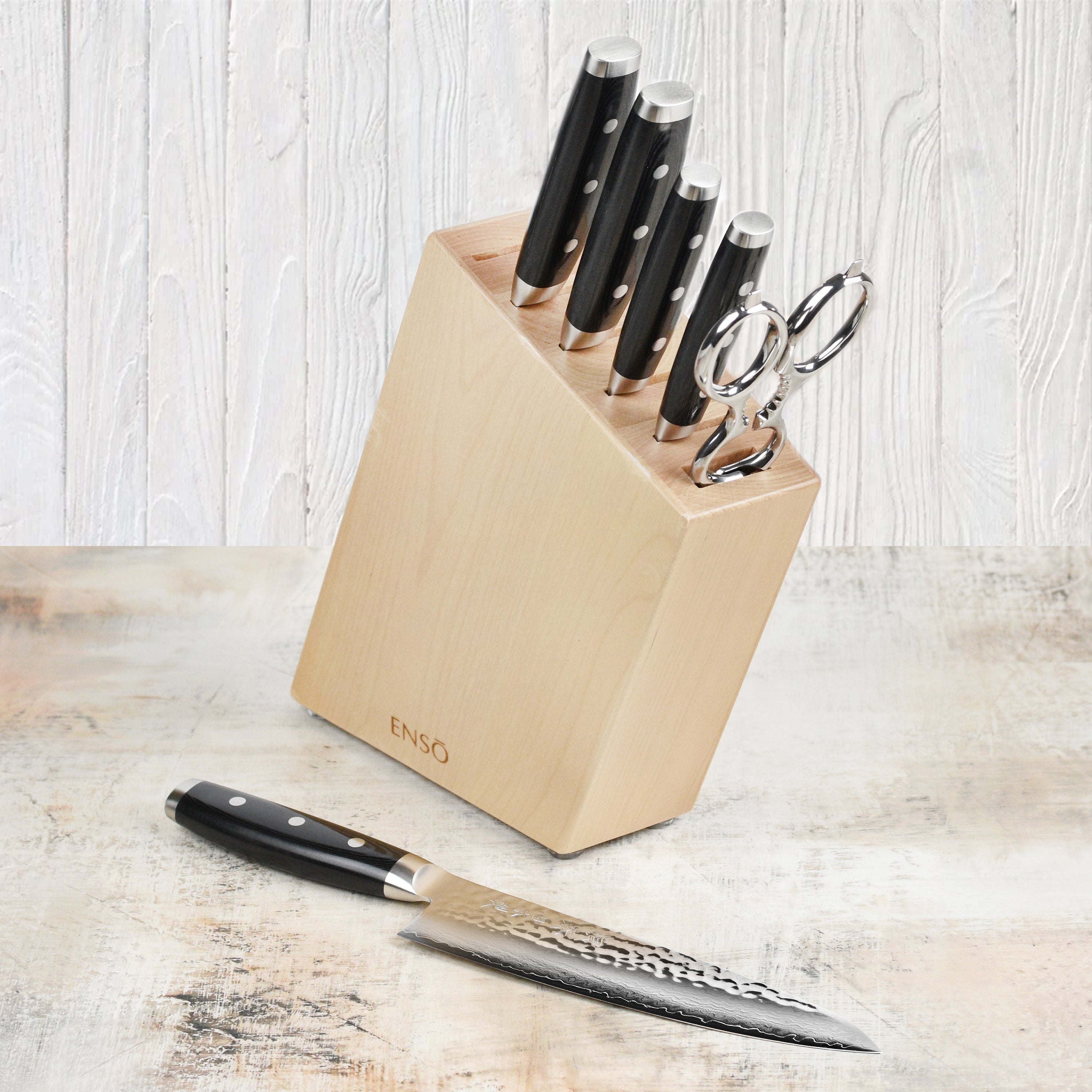 Enso HD 7 Piece Birch Knife Block Set