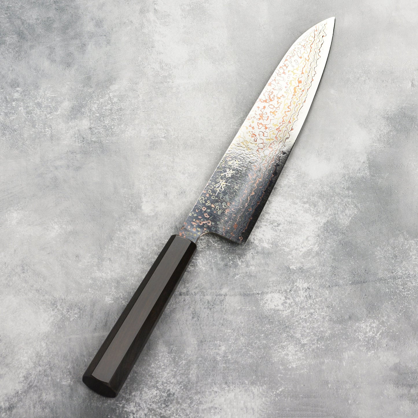Saji Rainbow Damascus 9.4" Gyuto, Ebony