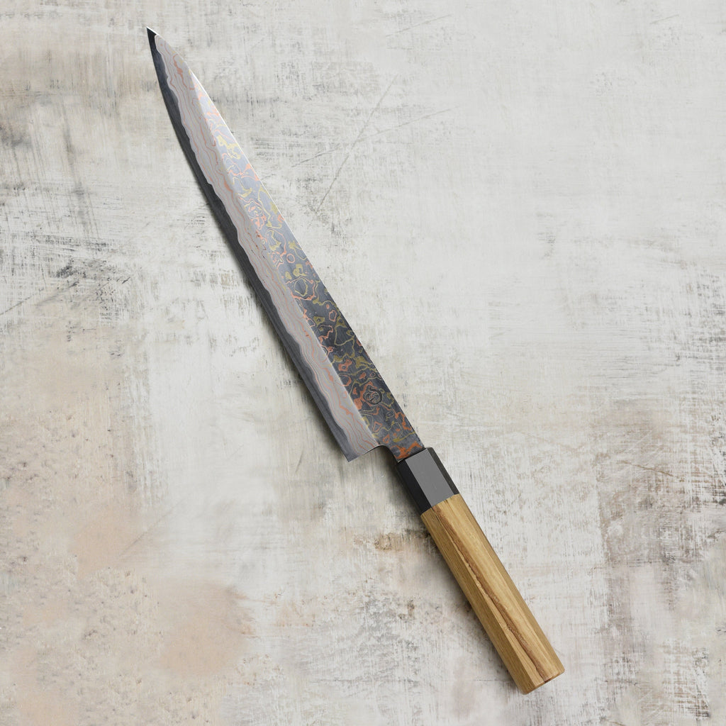 Hinoura Aogami #2 Colored Damascus 10.6" Sujihiki