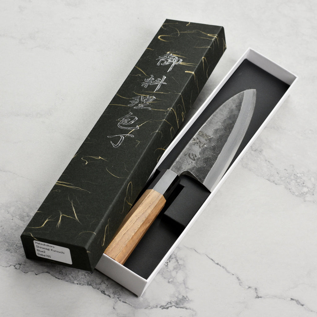 Hatsukokoro Shirasagi Aogami #2 Kurouchi 6.5" Single-Bevel Deba