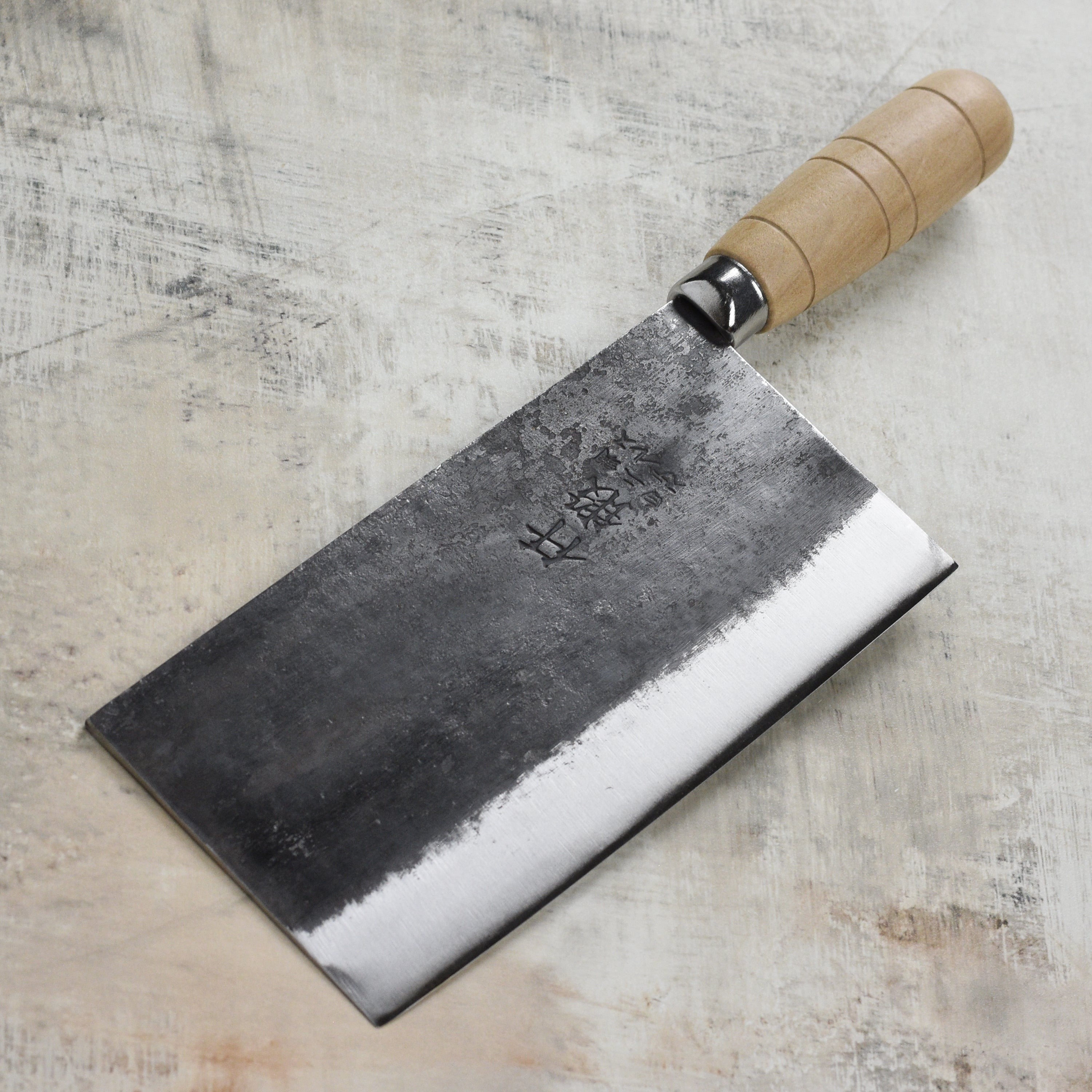 Sentan Forged Shirogami #2 Stainless Clad 7.5" Chinese Cleaver, Kurouchi