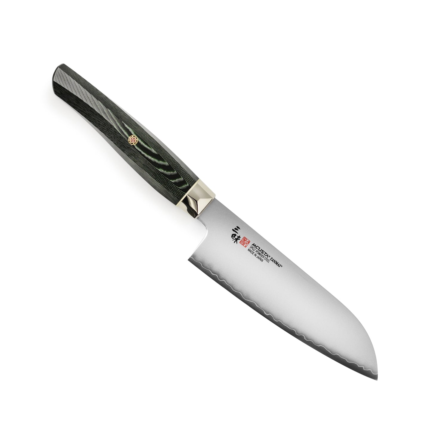 Zanmai Revolution SG2 5.9" Ko-Santoku with Green Micarta Handle