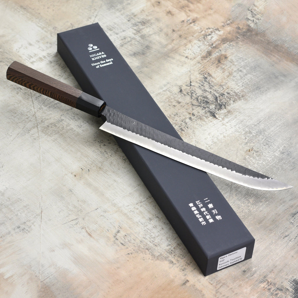 Nigara SG2 Kurouchi Tsuchime 10.6" Sakimaru Sujihiki