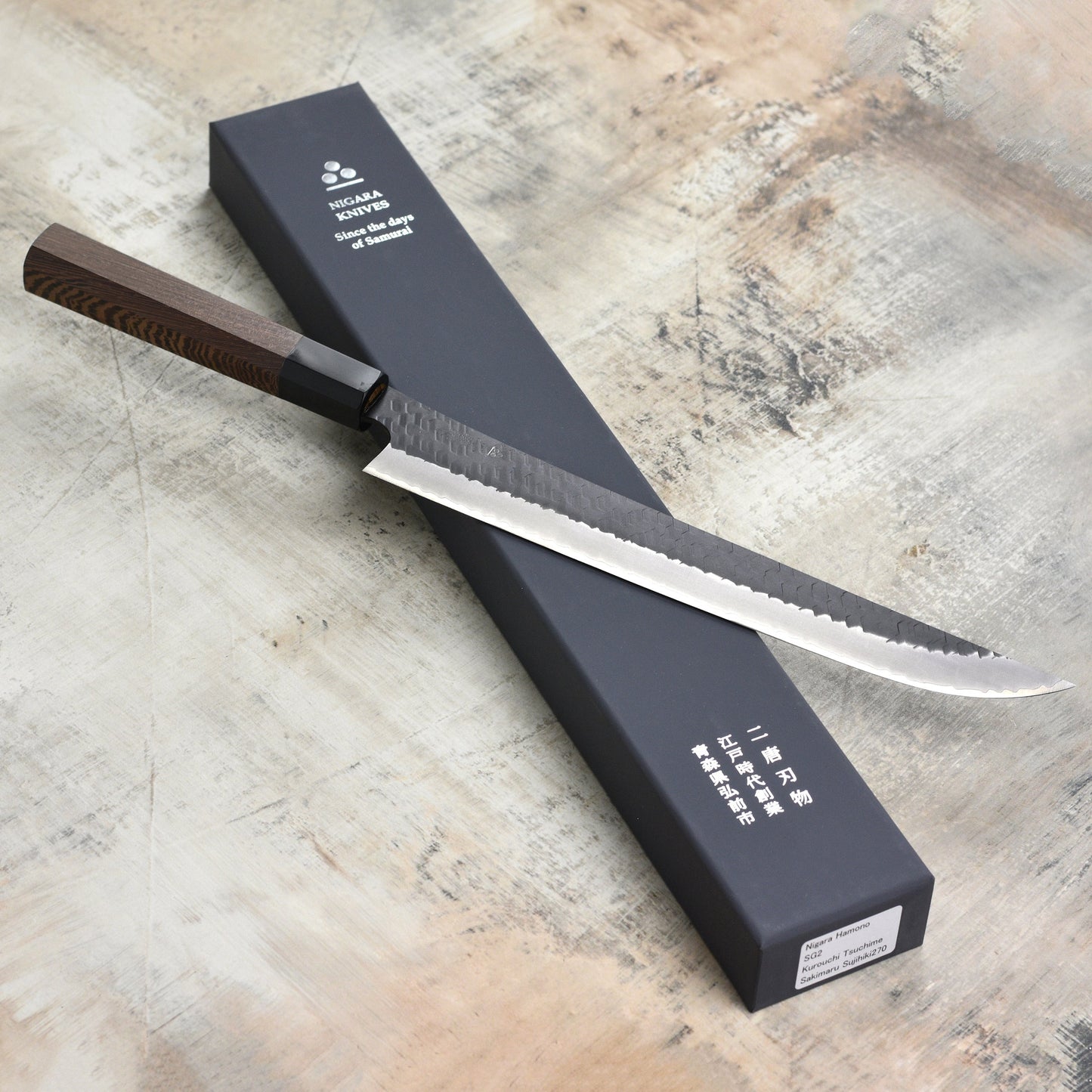 Nigara SG2 Kurouchi Tsuchime 10.6" Sakimaru Sujihiki