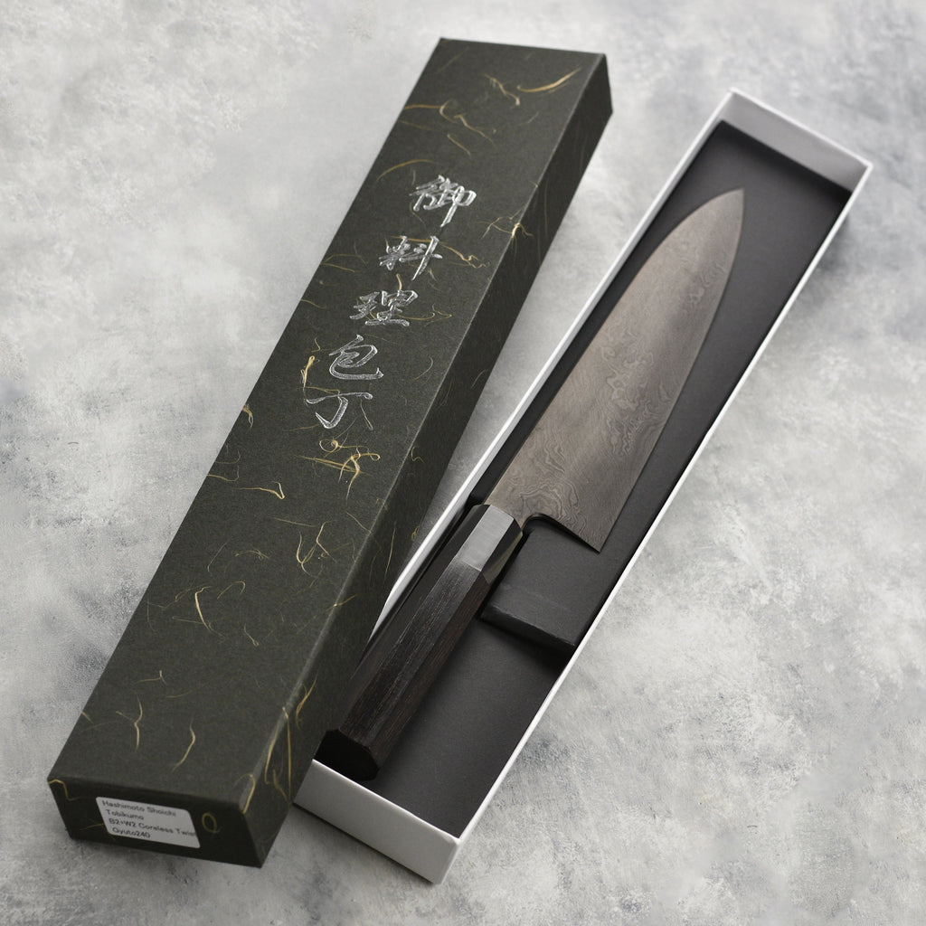 Shoichi Hashimoto Tobikumo Aogami #2 + Shirogami #2 Coreless Damascus 9.4" Gyuto