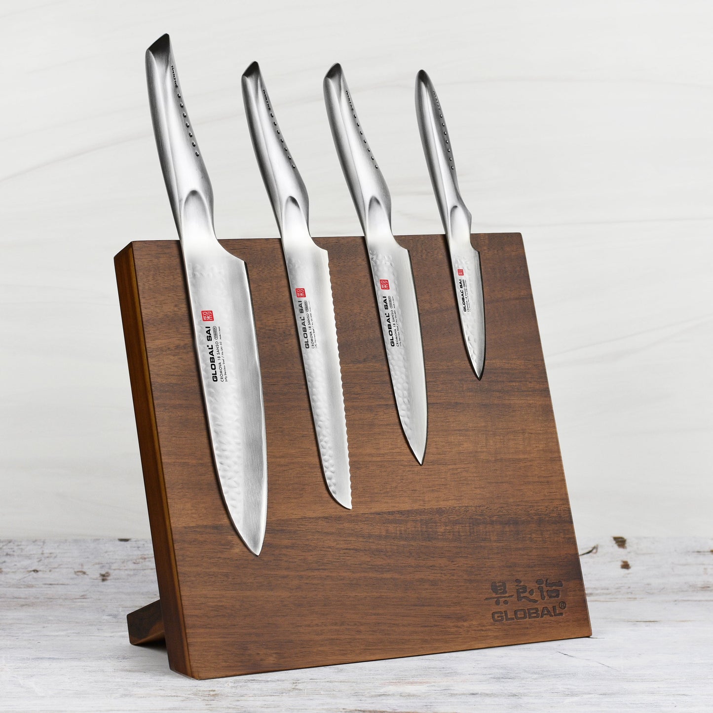 Global Sai 5 Piece Magnetic Knife Block Set