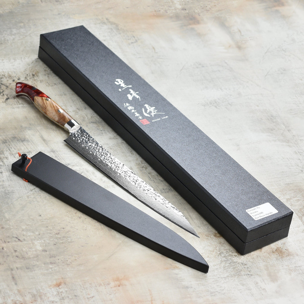 Kurosaki Shizuku Forged SG2 Damascus 9.4" Sujihiki with Saya