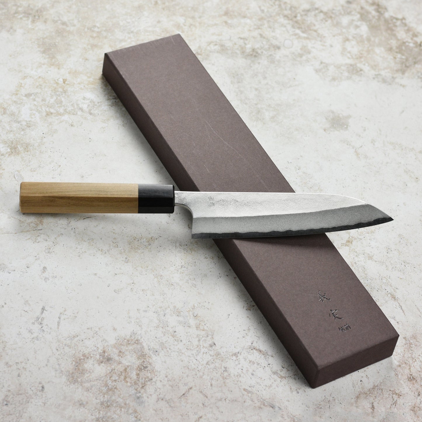 Yoshimi Kato Aogami Super Nashiji Stainless Clad 6.7" Santoku