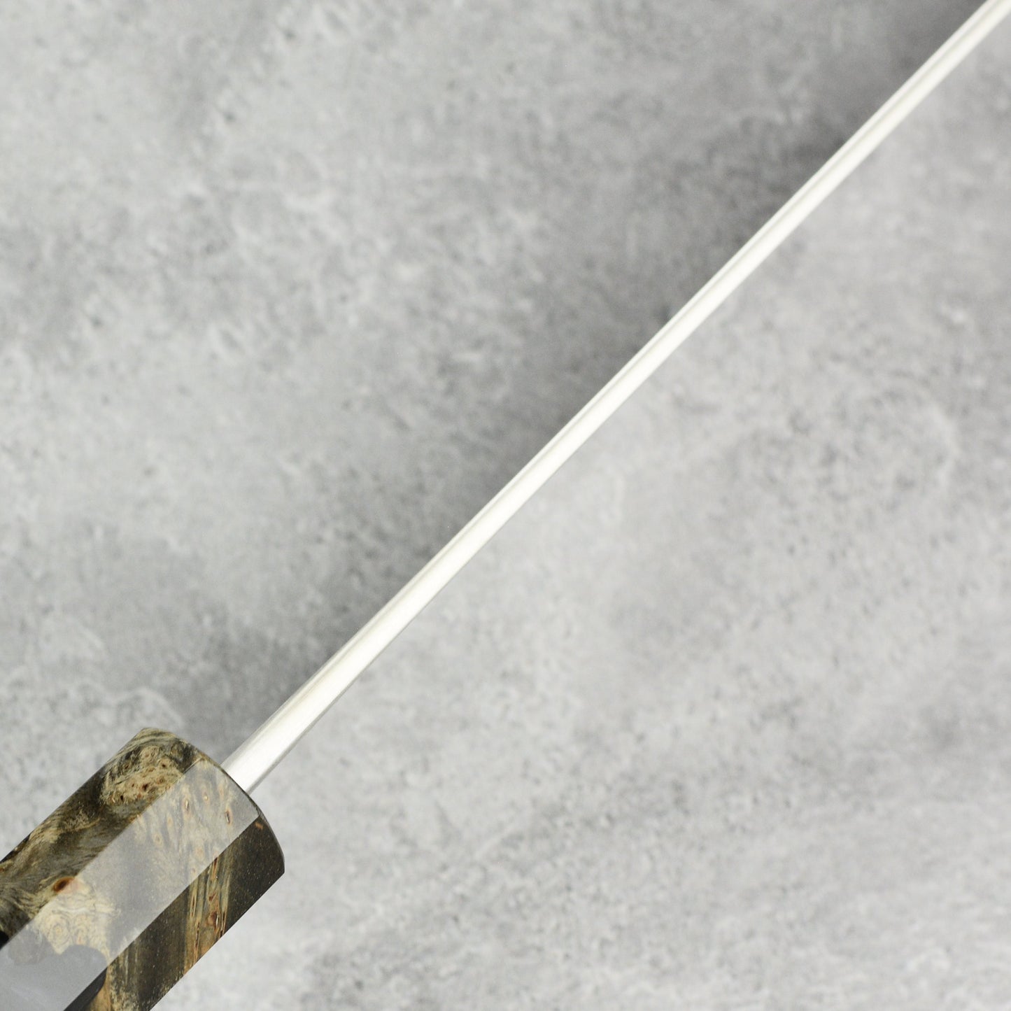 Yoshikane SKD Nashiji Stainless Clad 9.4" Kiritsuke, Stabilized Birch