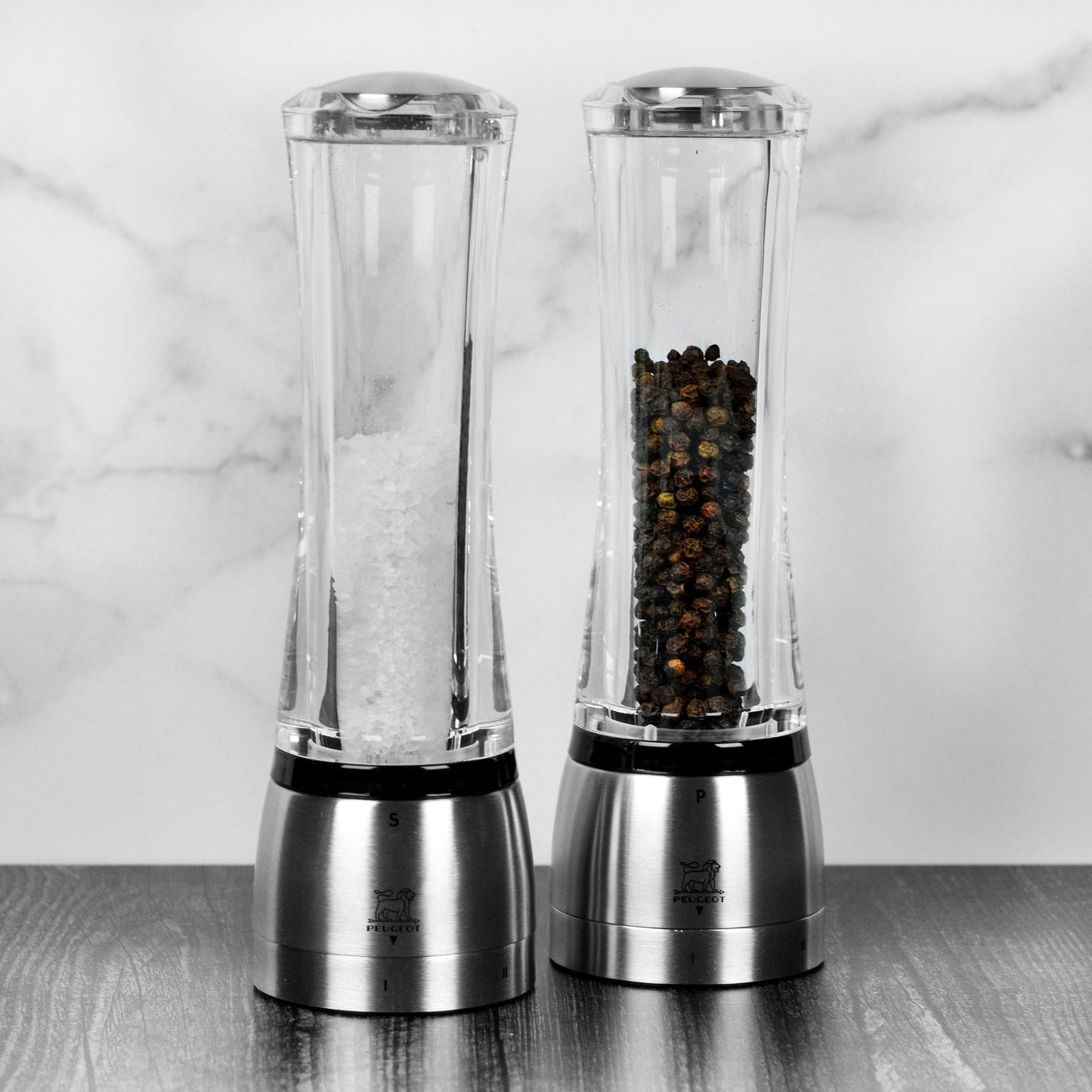 Peugeot Daman 8" u'Select Acrylic & Stainless Steel Salt & Pepper Mill Set
