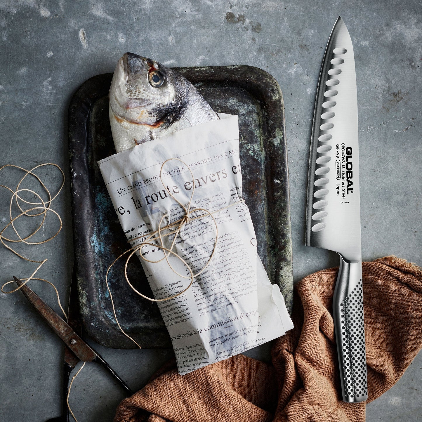 Global Model X 8" Hollow Edge Chef's Knife