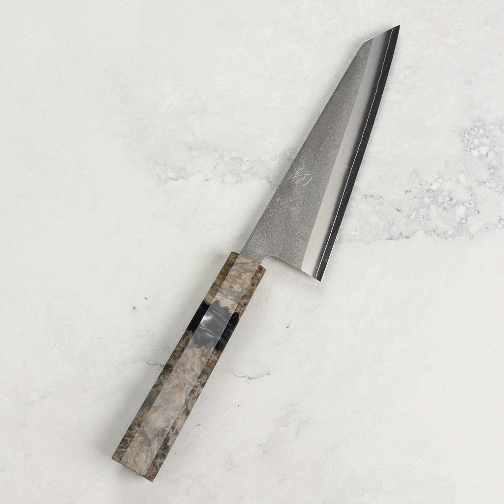 Yoshikane SKD Nashiji Stainless Clad 5.9" Honesuki, Stabilized Birch