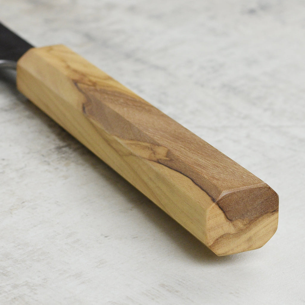 Yoshikane Shirogami #2 Kurouchi Stainless Clad 8.25" Gyuto, Olivewood