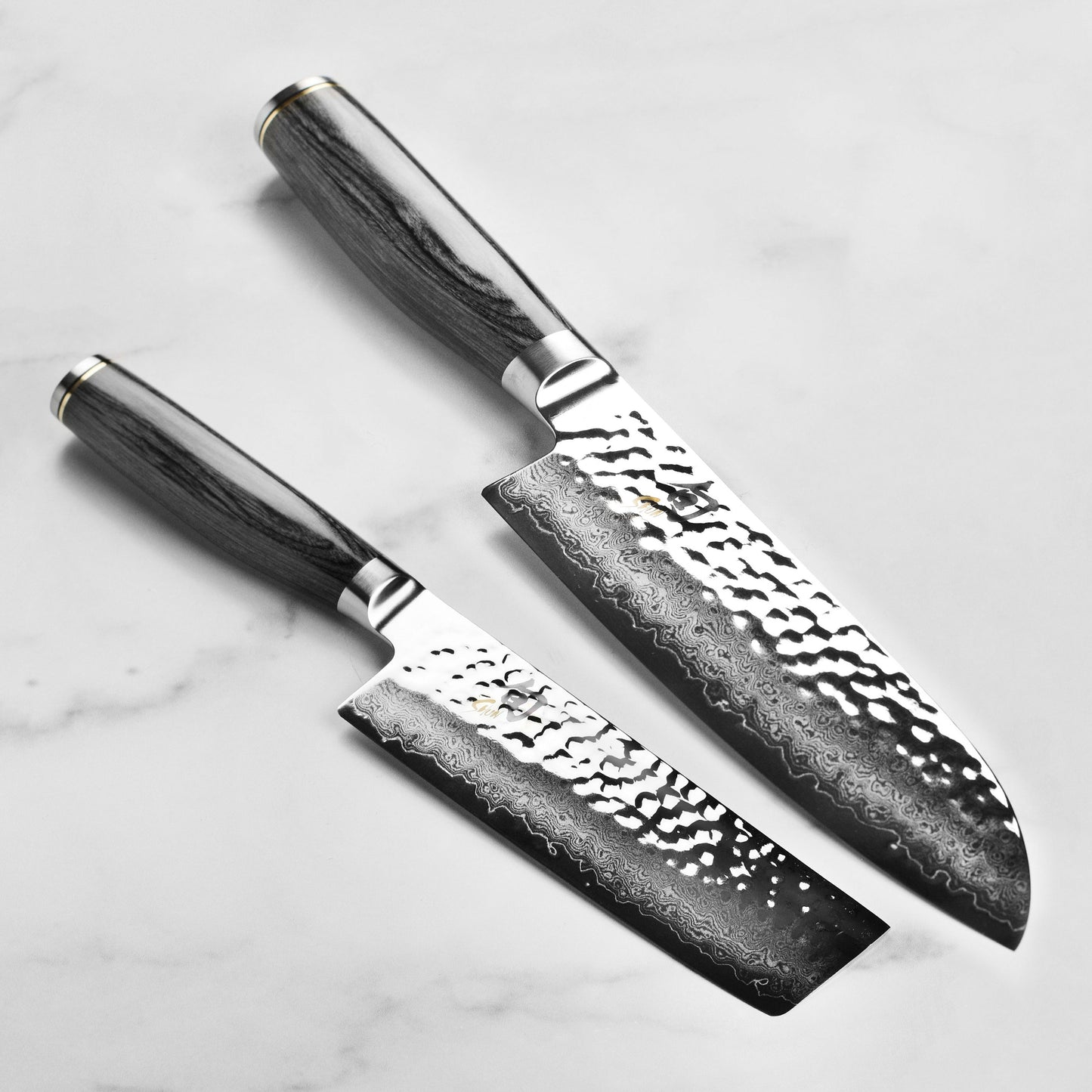 Shun Premier Grey Santoku & Nakiri Knife Set