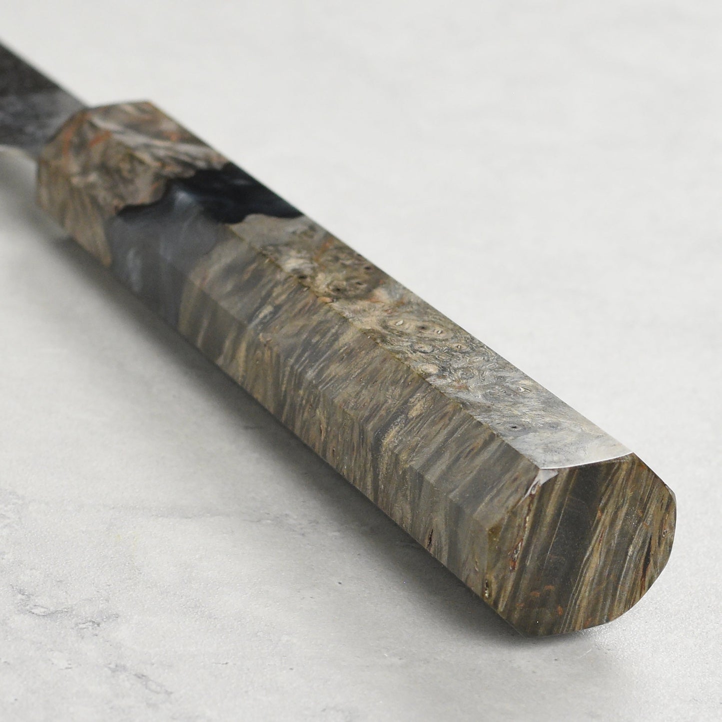Hatsukokoro Ryuhyo SG2 Damascus 9.4" Kiritsuke Gyuto, Stabilized Birch
