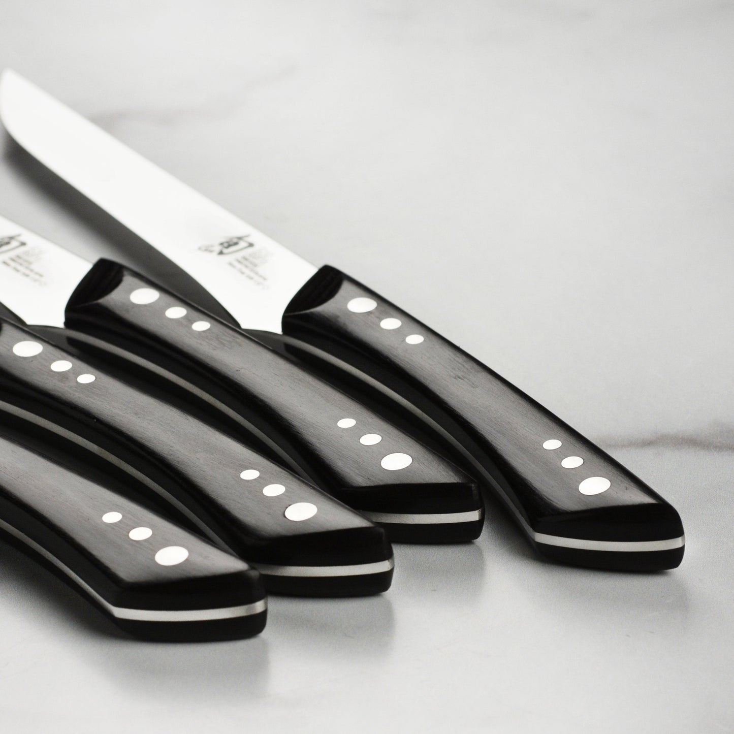 Shun 4 Piece Shima Steak Knife Set, Black Pakkawood